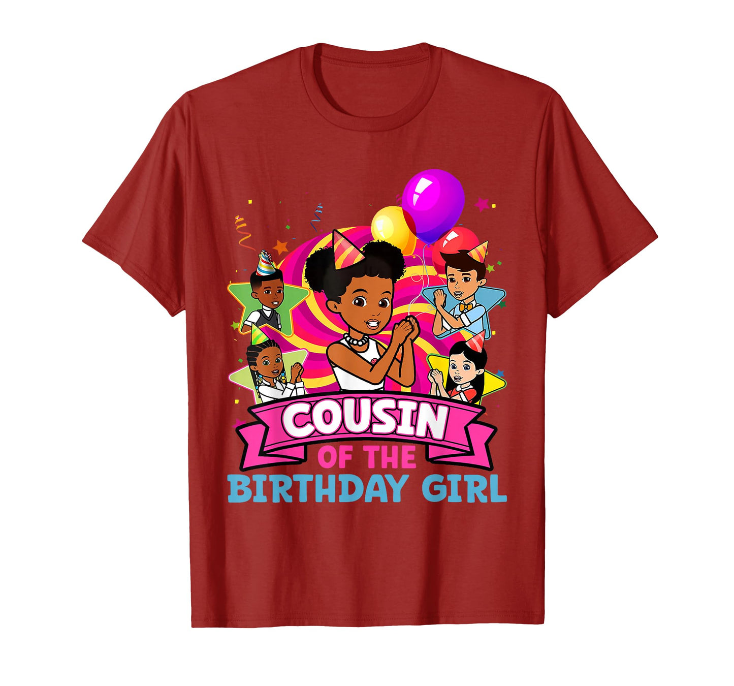 Cousin the Birthday Girl Party Pink Doll Family Decorations T-Shirt
