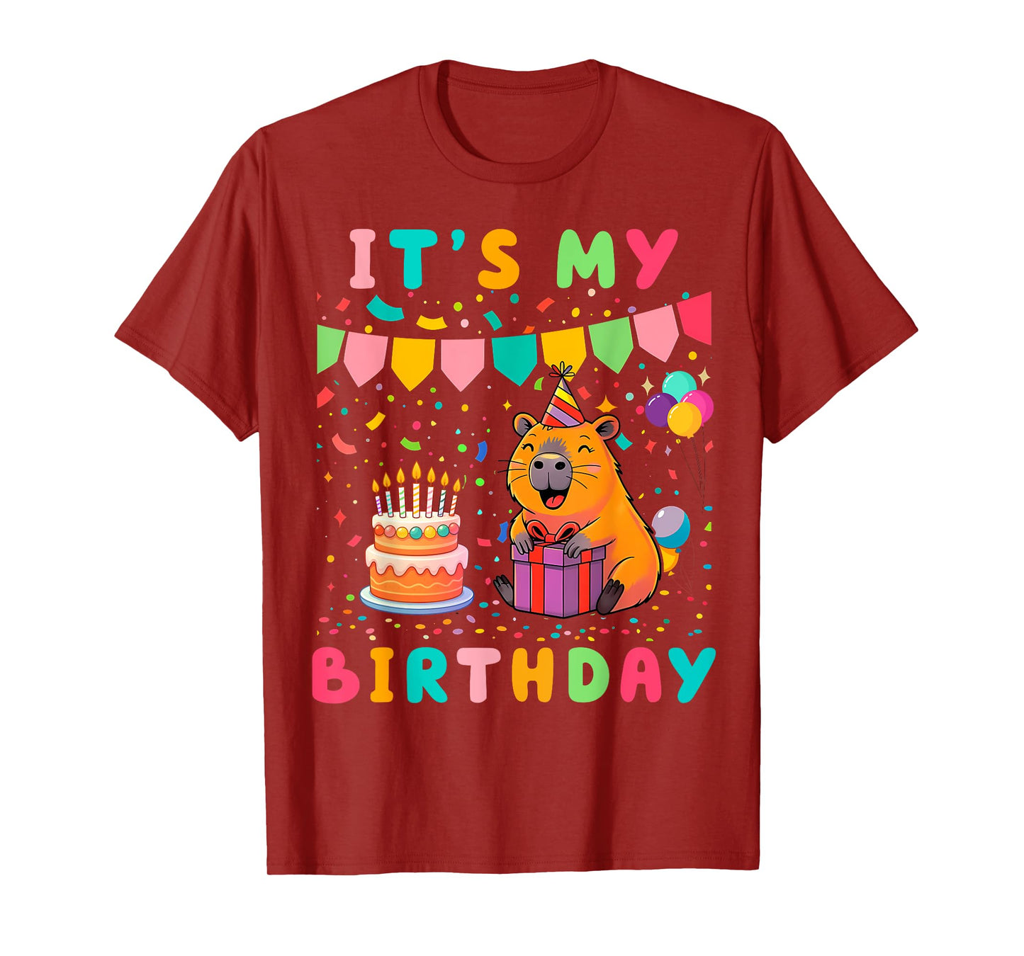 It's My Birthday Girls Capybara Lovers Birthday Party Kids T-Shirt