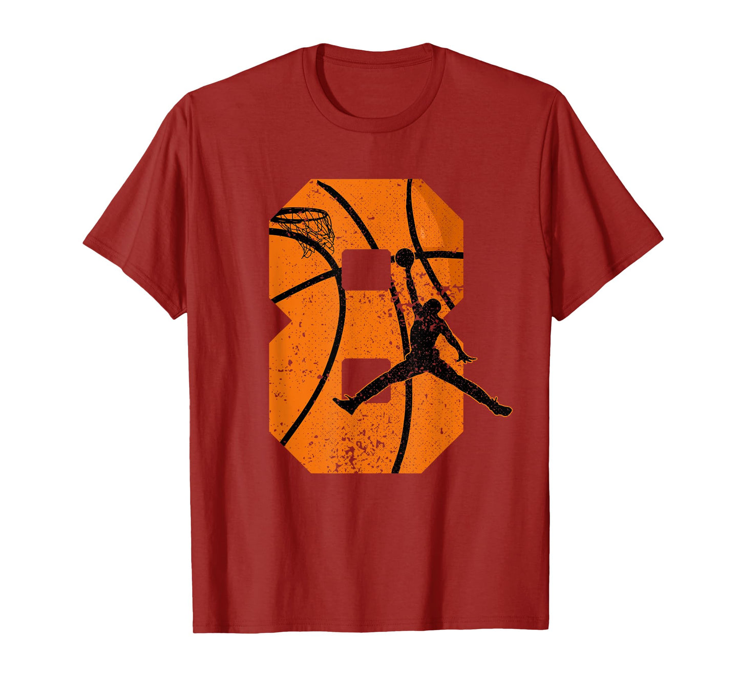 8th Birthday Basketball 7 yr Bday Party 8yr Eight Years Old T-Shirt