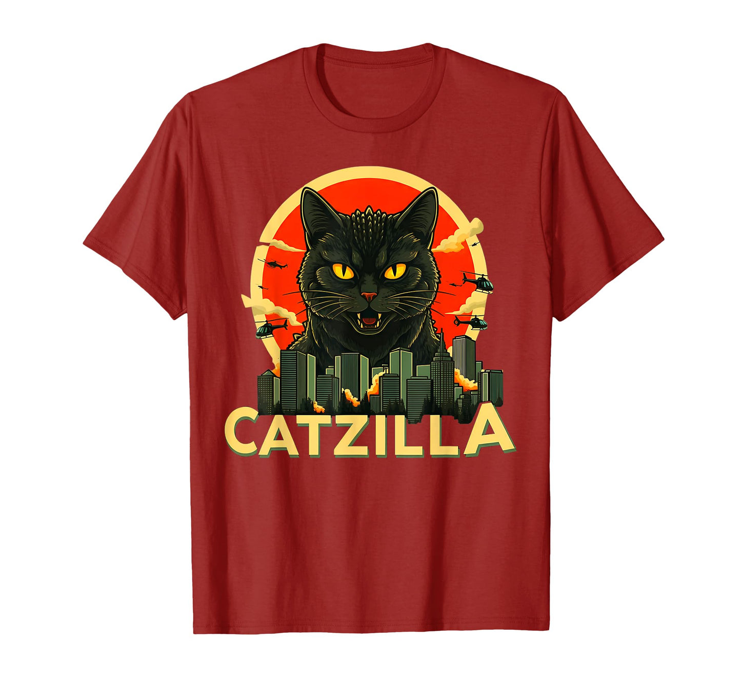 Catzilla Cat Japanese Art Funny Cat Gifts For Men Women Kid T-Shirt
