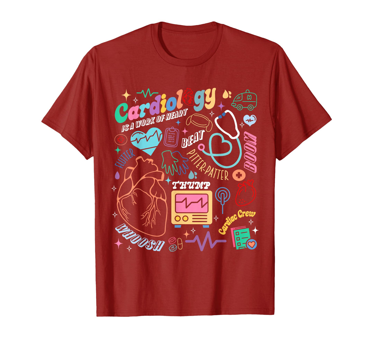 CVICU Cardiac Nurse Retro Anatomy Cardiology Human Heart RN T-Shirt