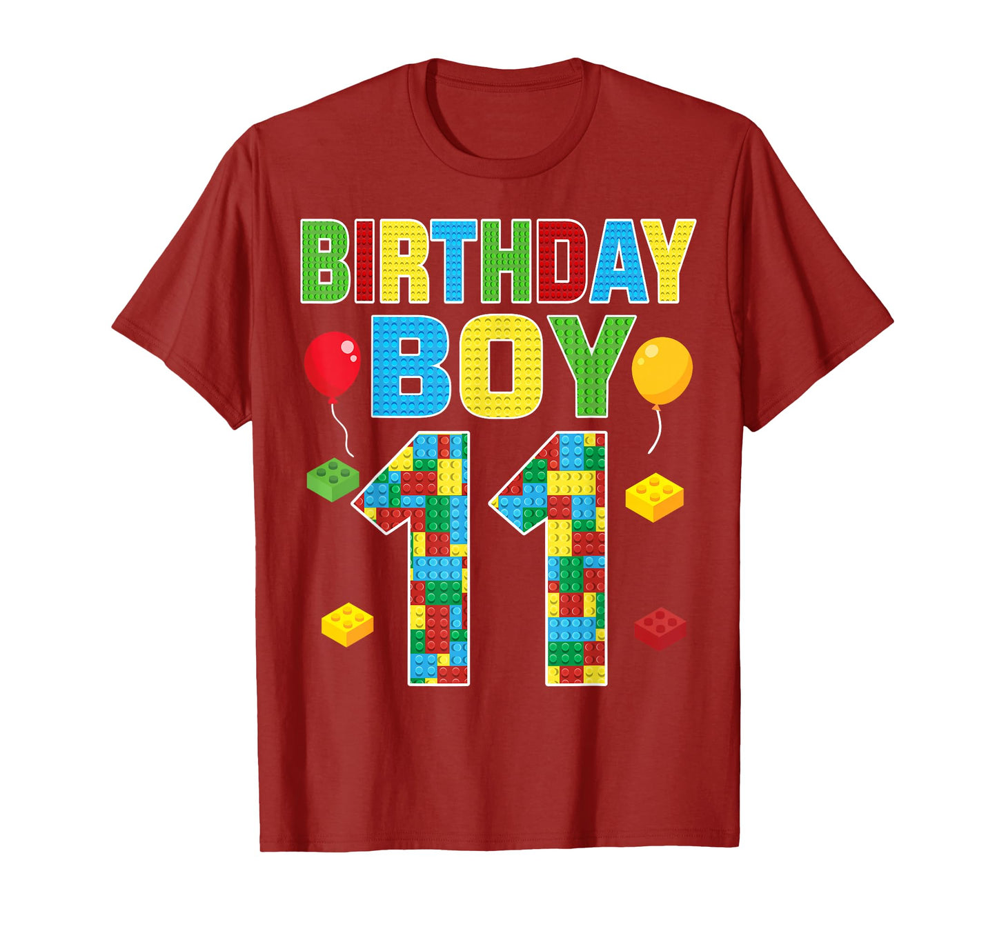 Building Blocks Toy Lover 11th Birthday Boy 11 Years Old T-Shirt
