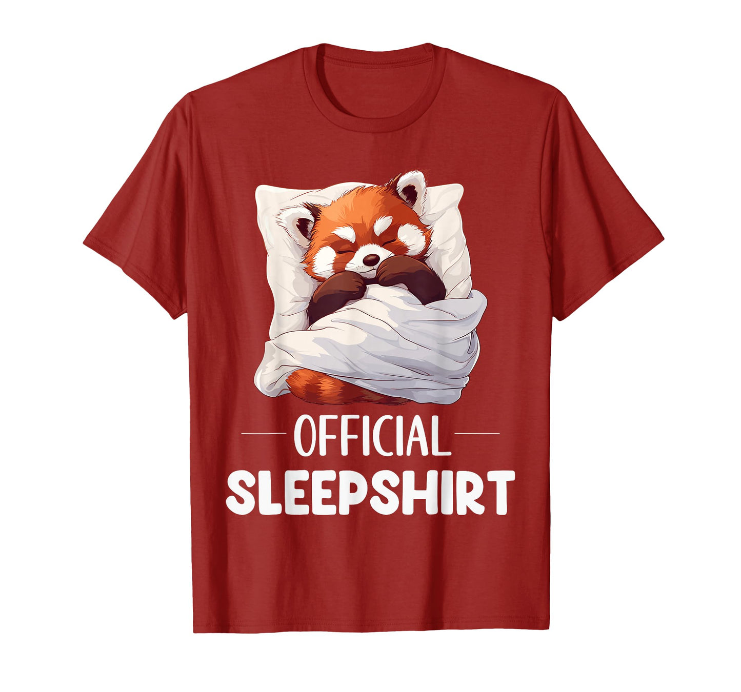 Official Sleepshirt Sleeping Red Panda Animal Lovers Pajama T-Shirt