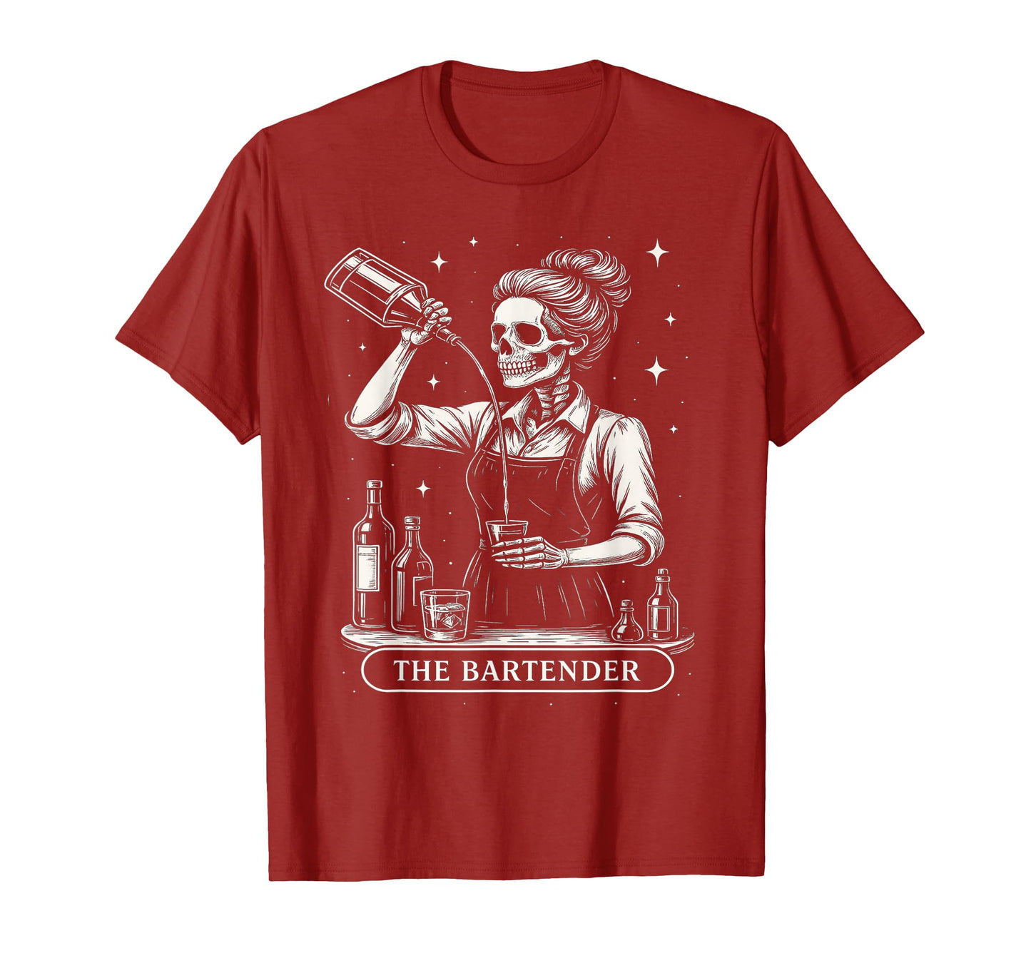 The Bartender Skeleton Tapster Bartending Bar Pub Owner T-Shirt