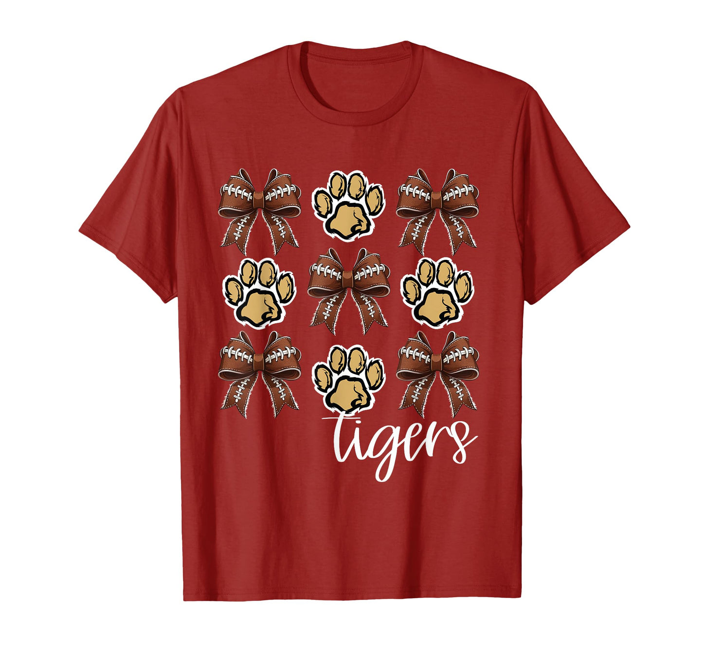 Tigers Football Mom Coquette Bows Game Day Gold Tigers T-Shirt