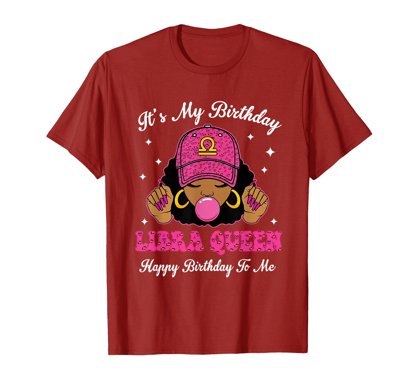 It's My Birthday Libra Queen Happy Birthday to Me Afro Girls T-Shirt