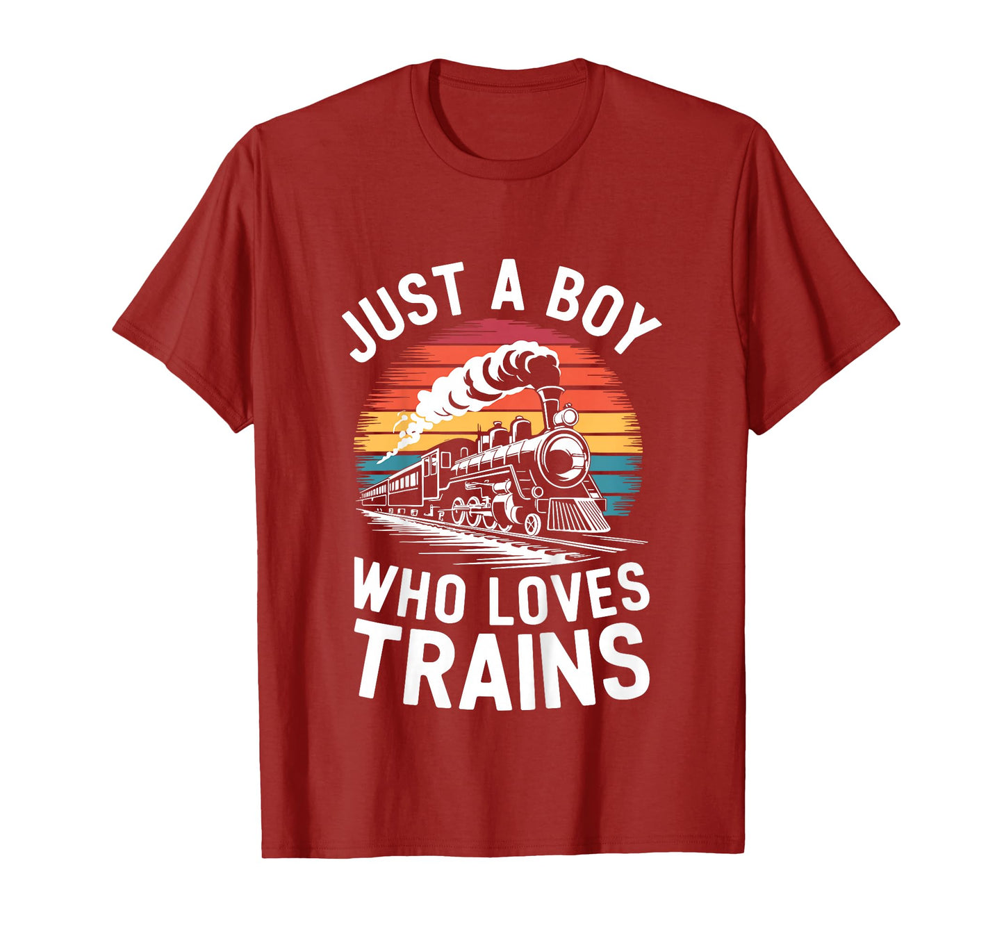 Kids Just A Boy Who Loves Trains Shirt Kids Toddler Boy Train T-Shirt