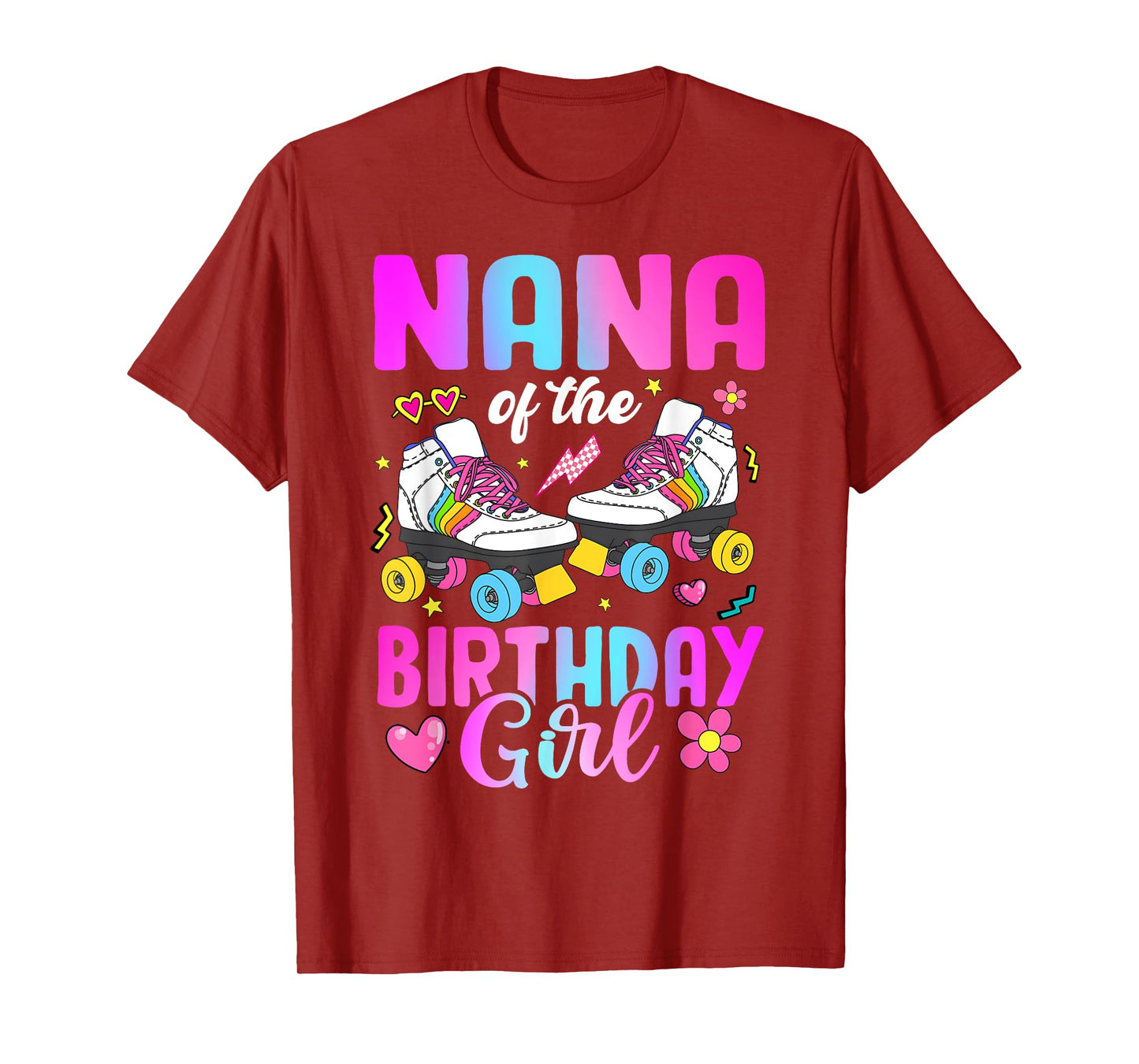 Nana Of The Birthday Girl Rolling Skate Bday Family T-Shirt