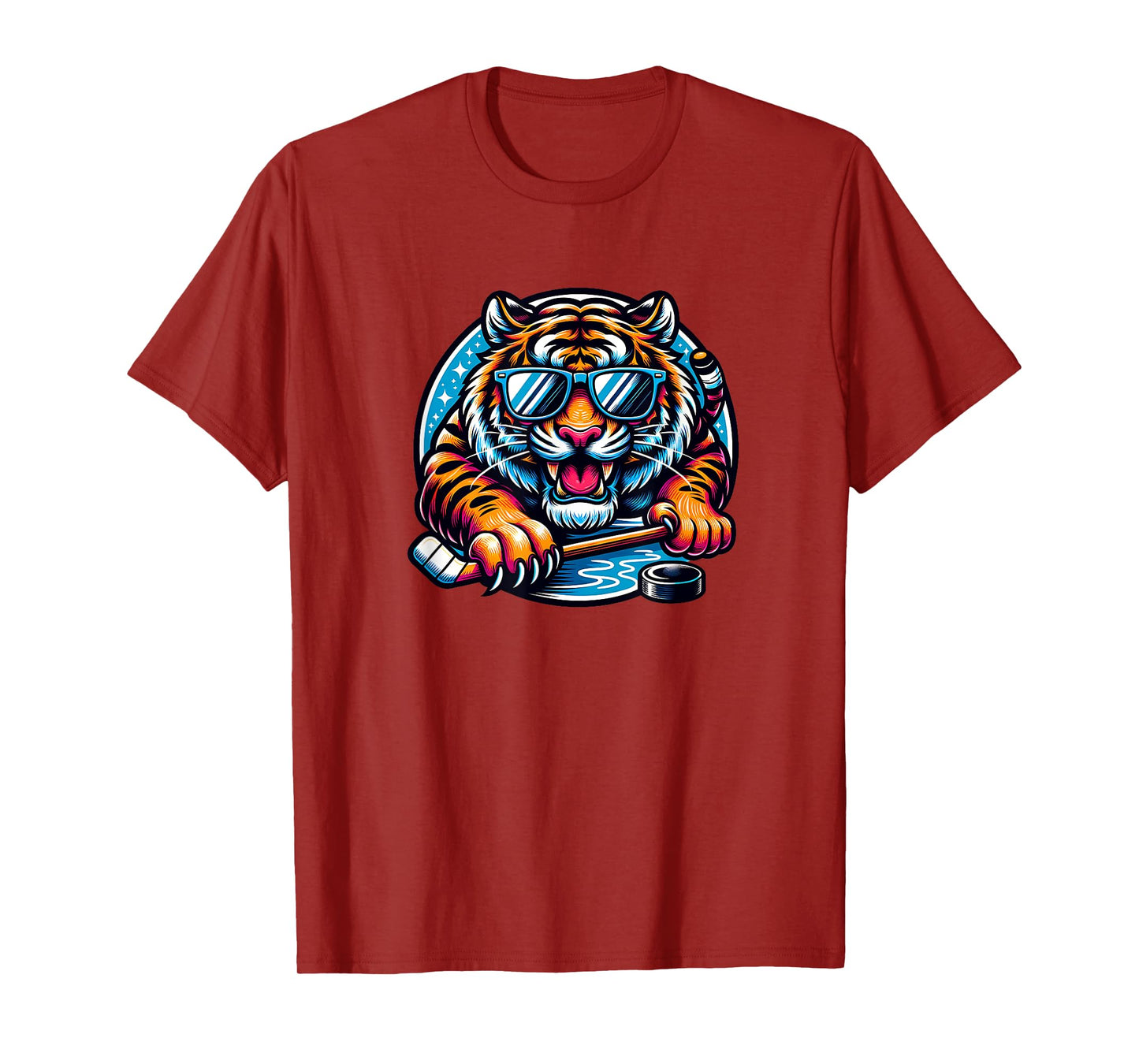 Cool Tiger Ice Hockey Vibes T-Shirt