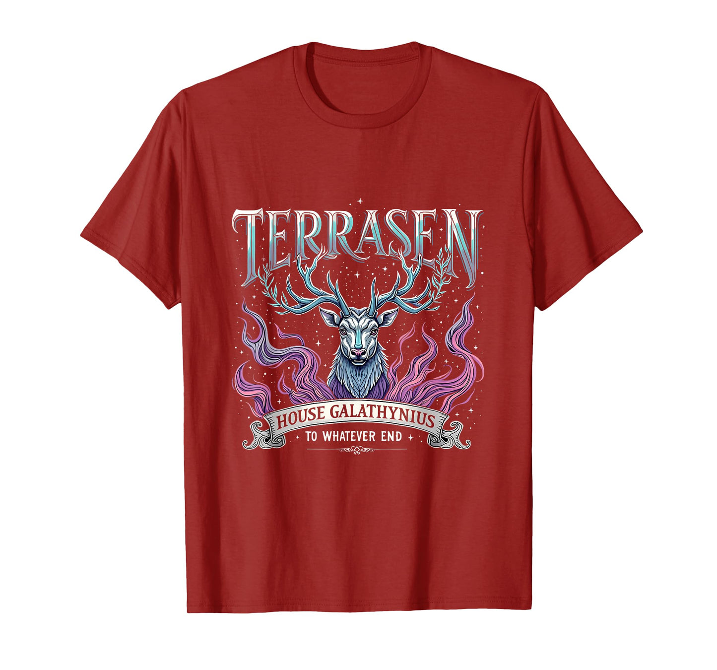 Vintage Terrasen House Galathynius Fantasy Stag Design T-Shirt