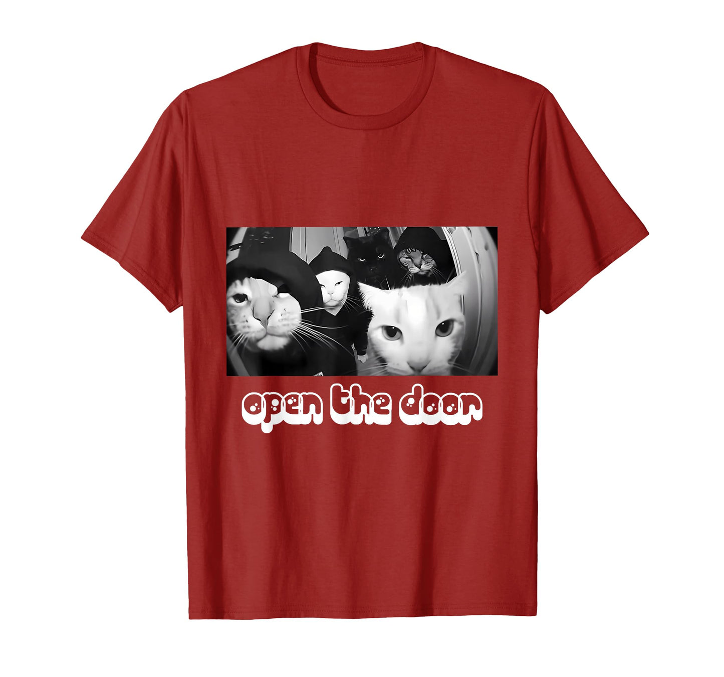 Vintage Open The Door Funny Meme Gang Sarcastic Cat Lover T-Shirt