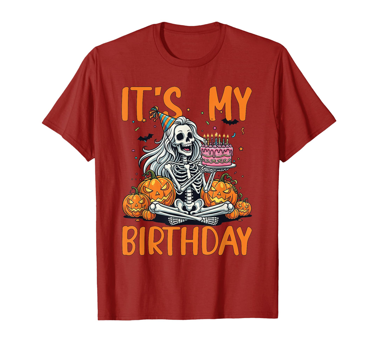 It's My Birthday Skeleton Halloween Women Birthday Girl T-Shirt