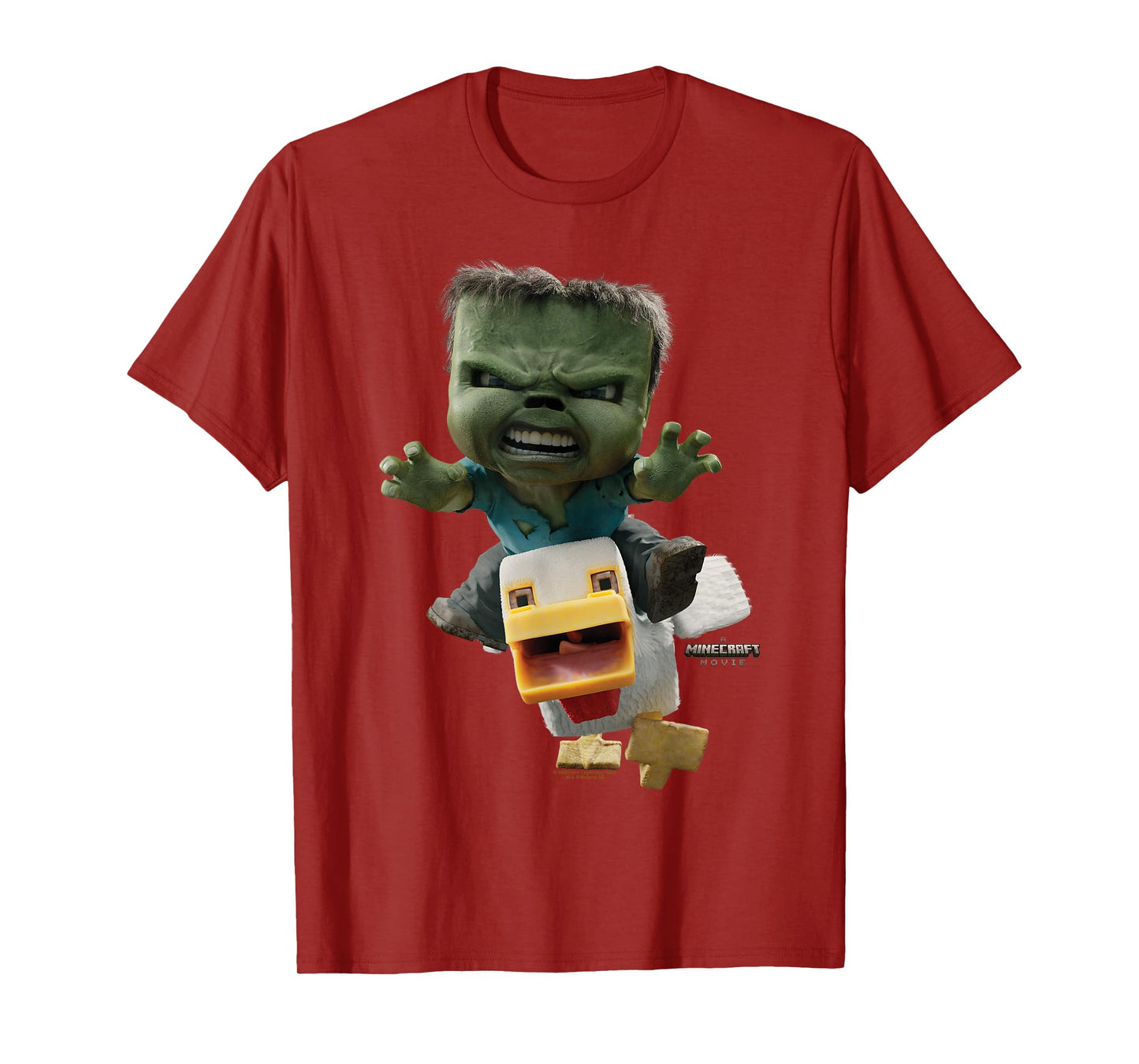A Minecraft Movie Chicken Jockey Baby Zombie Attack T-Shirt