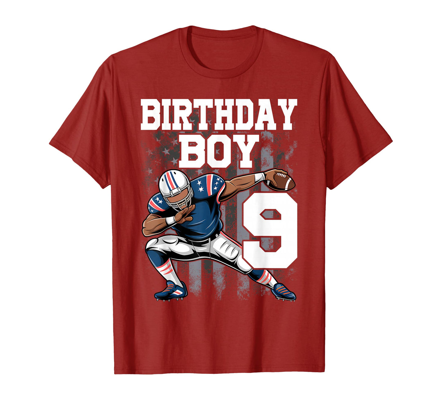 9 Years Old Boy Football Player 9th Football Birthday Boys T-Shirt