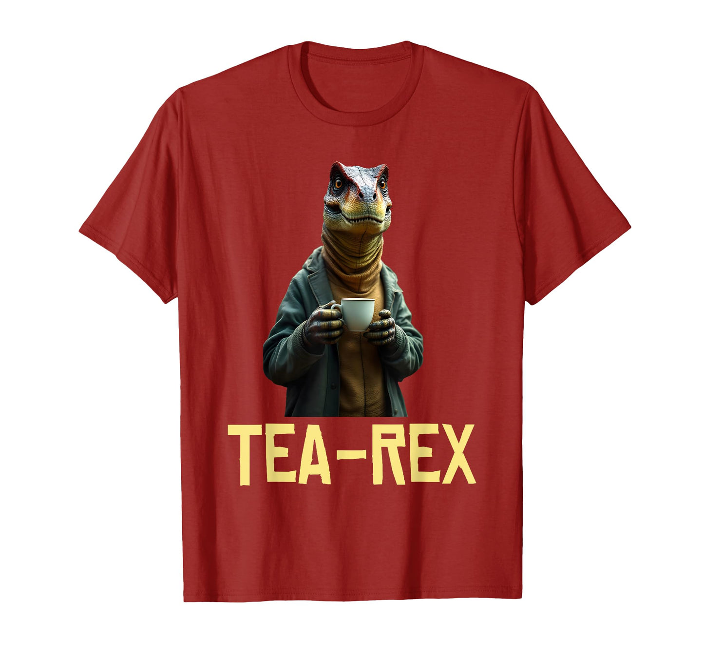 Funny Tea Rex Tee Dinosaur Design Tea Drinking Lover Graphic T-Shirt
