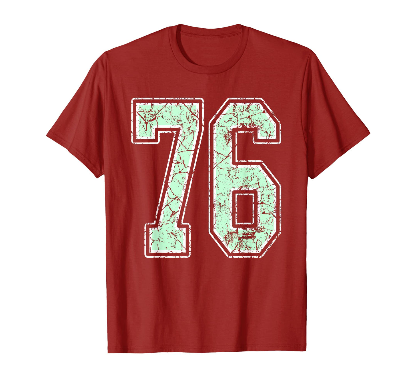 Mint Green White Sports Number 76 Jersey Uniform Player T-Shirt