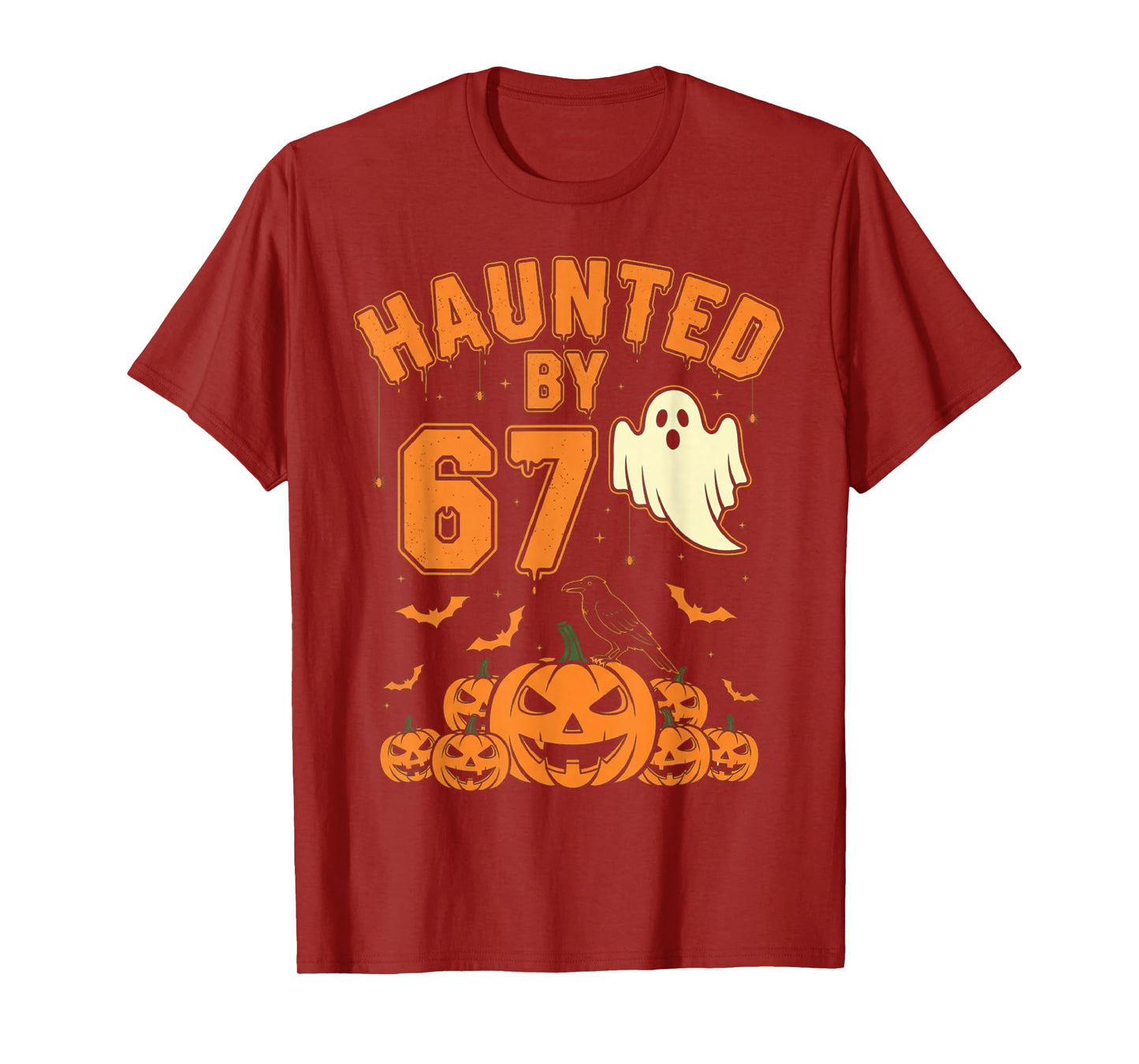 Haunted by 67 – Funny Ghost and Pumpkin Halloween Costume T-Shirt