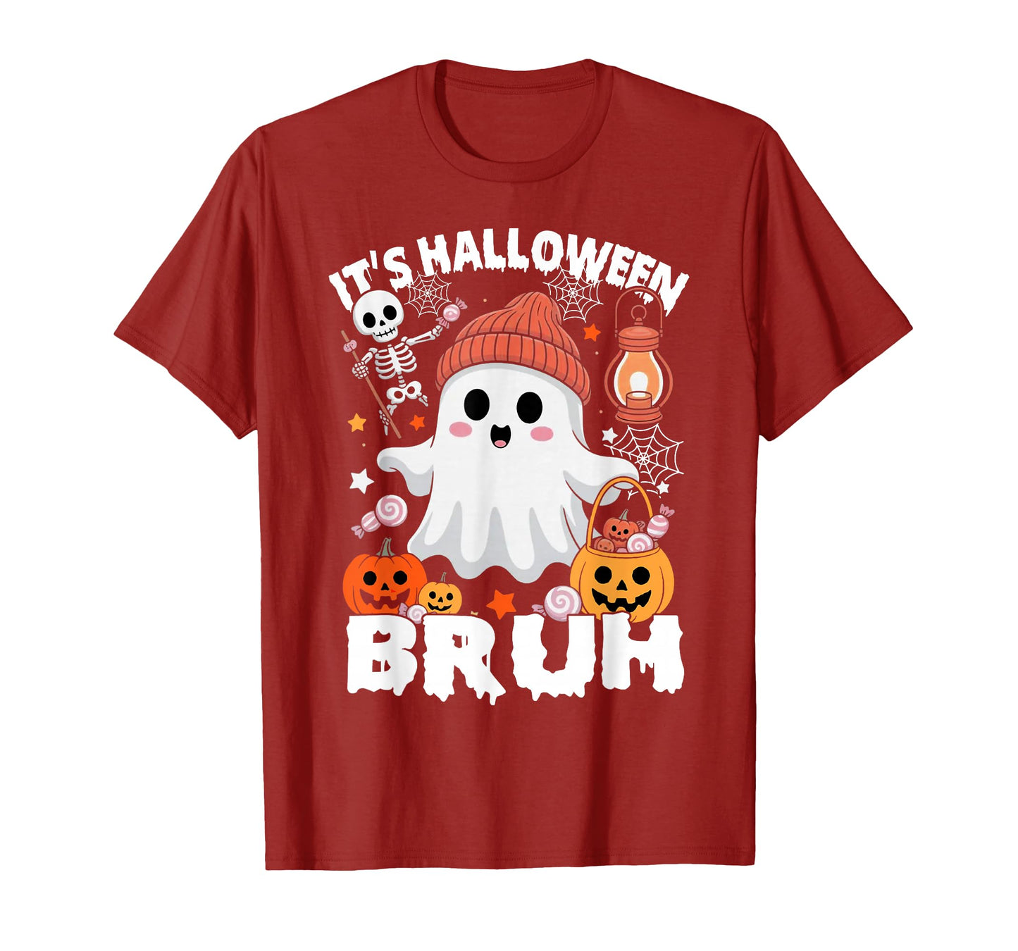 Its Halloween Bruh Boo Ghost Pumpkin Costume Boys Girls Kids T-Shirt