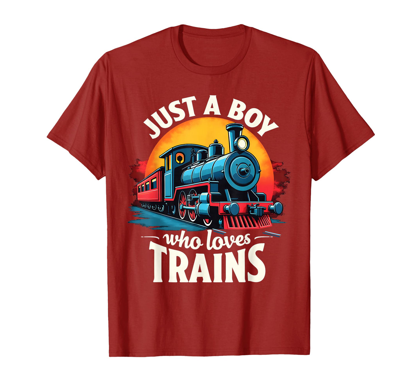 Kids Just A Boy Who Loves Trains Lover Toddler T-Shirt