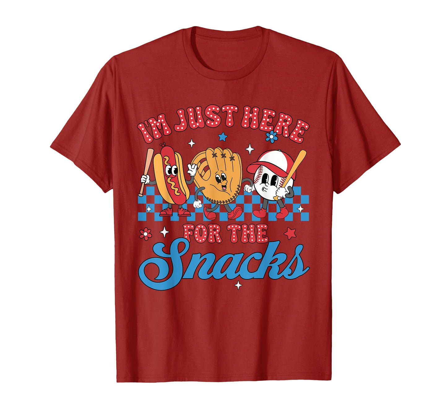 Im Just Here For The Snack Baseball Sister Toddler Girl Kids T-Shirt