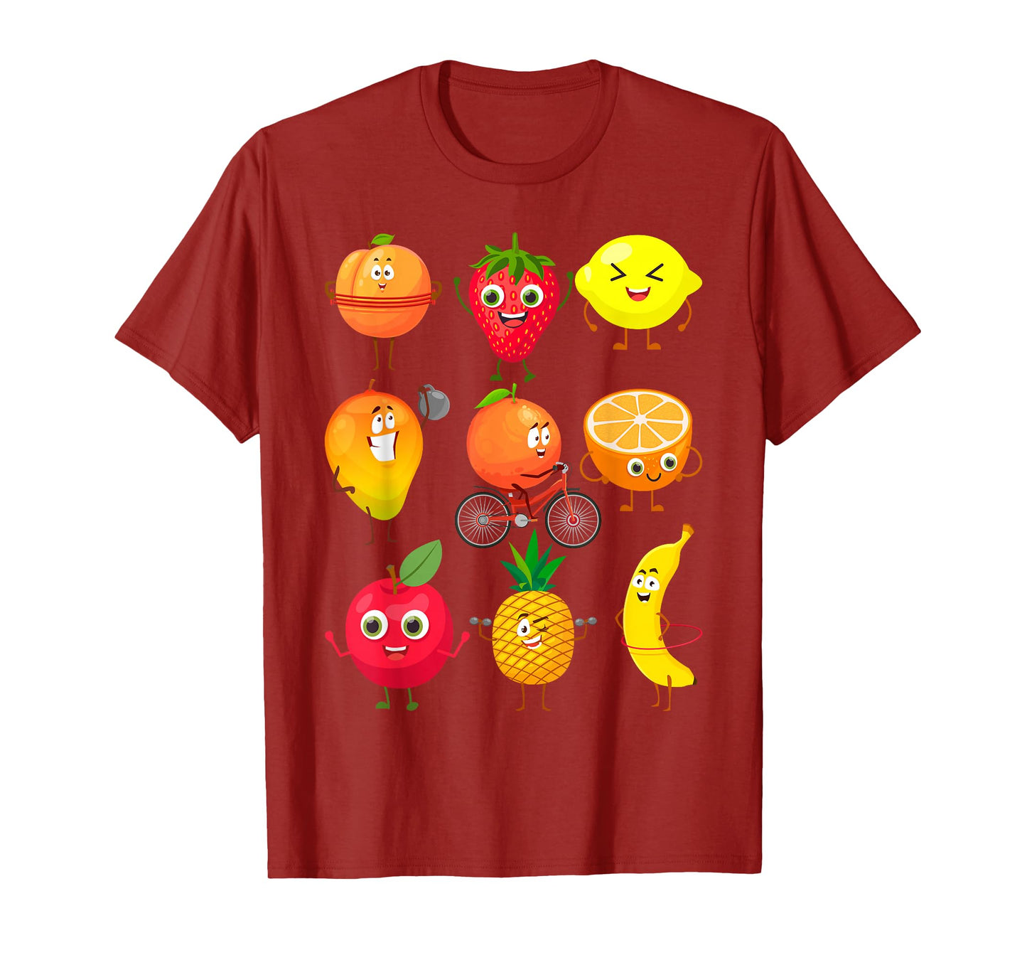 Funny Fruits Collage Fruit and Vegetables T-Shirt