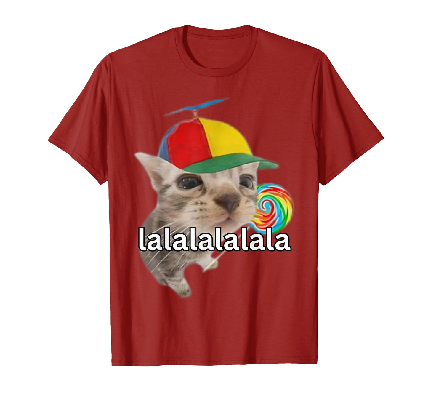 Lalalalalala Meme Silly Cat Meme With Lollipop Funny Memes T-Shirt