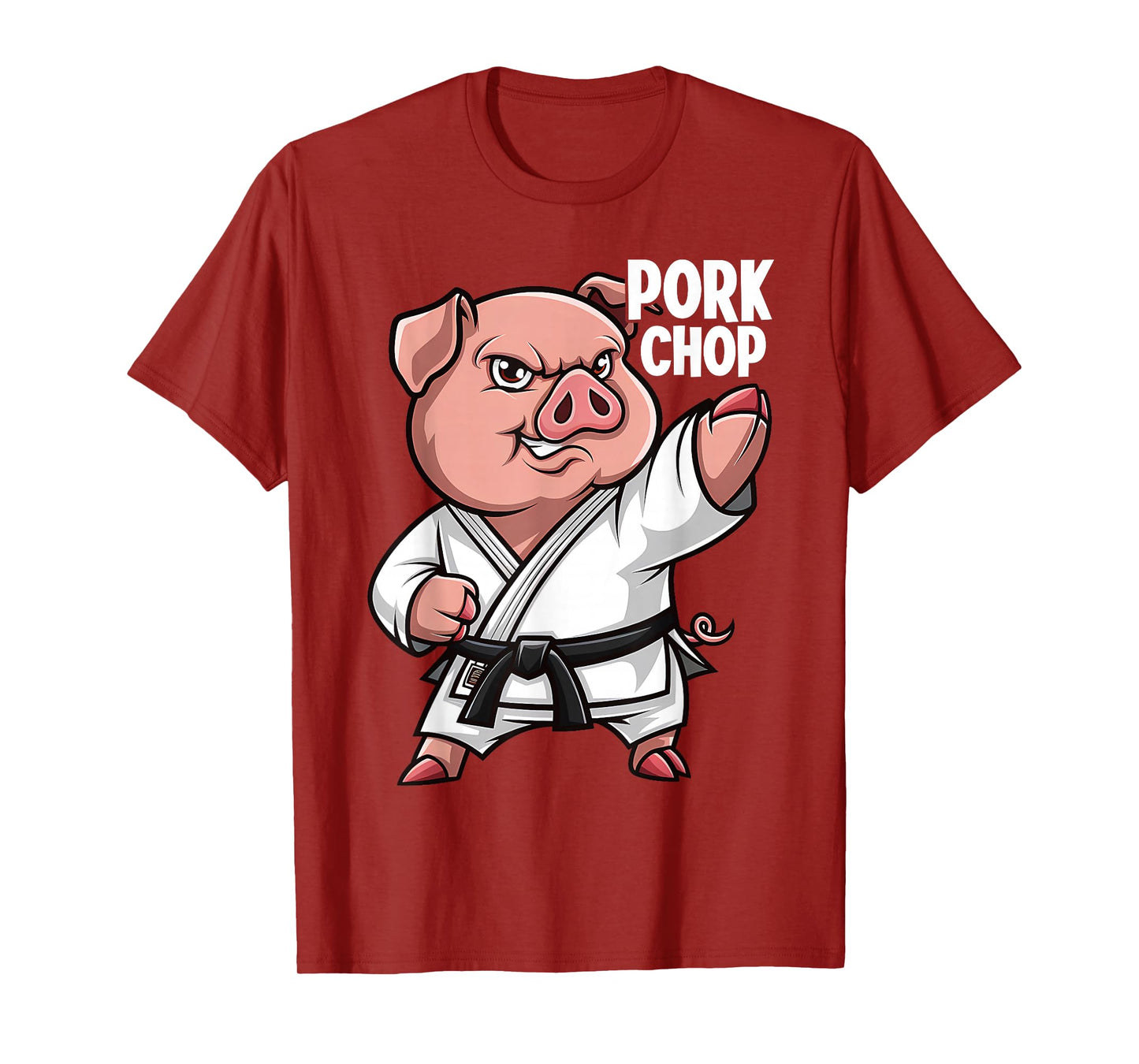 Pig Karate Pork Chop Funny Hog Swine Pun Men Boys Kids Women T-Shirt
