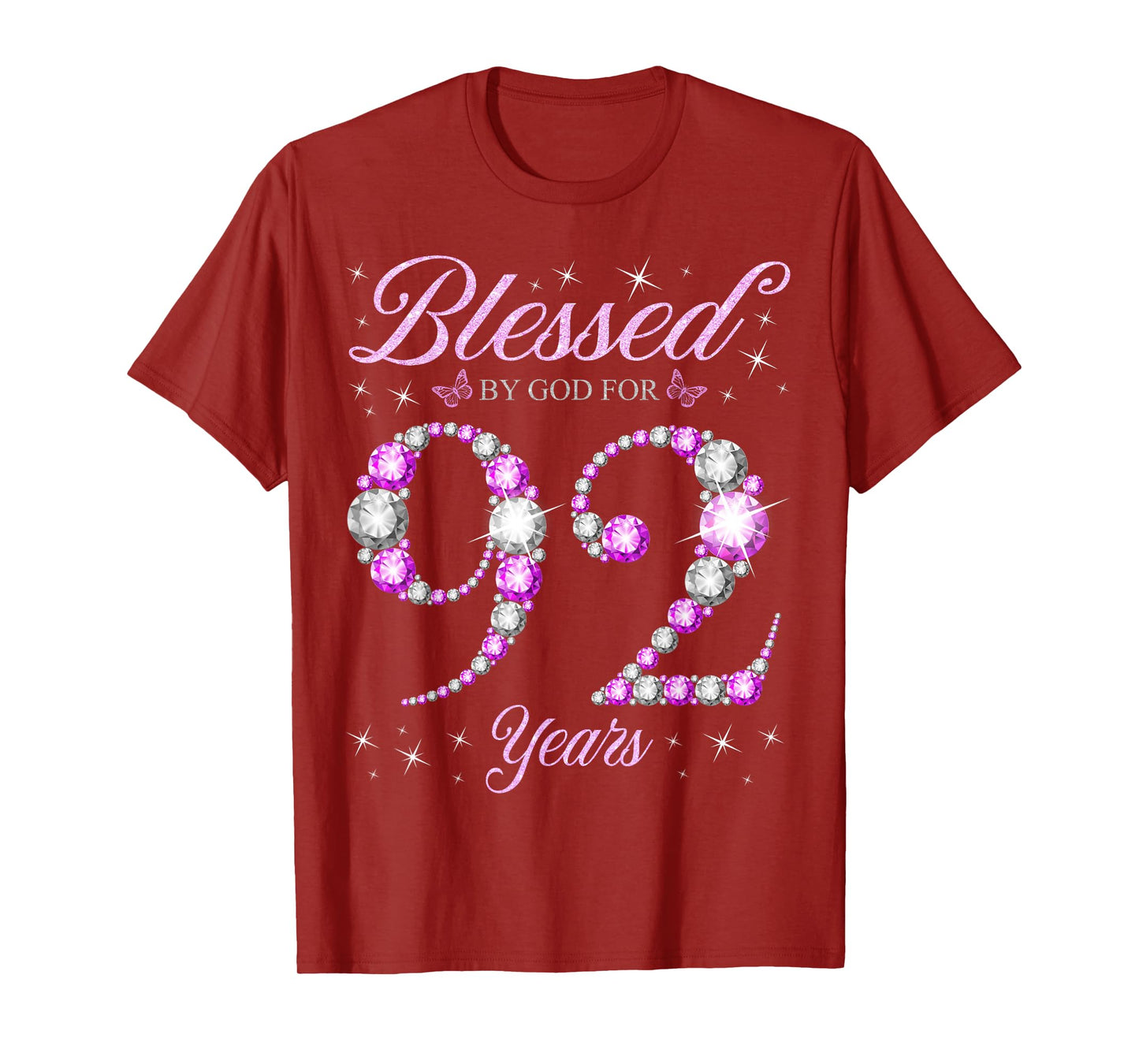 Blessed By God For 92 Years Old 92nd Birthday B-Day Party T-Shirt