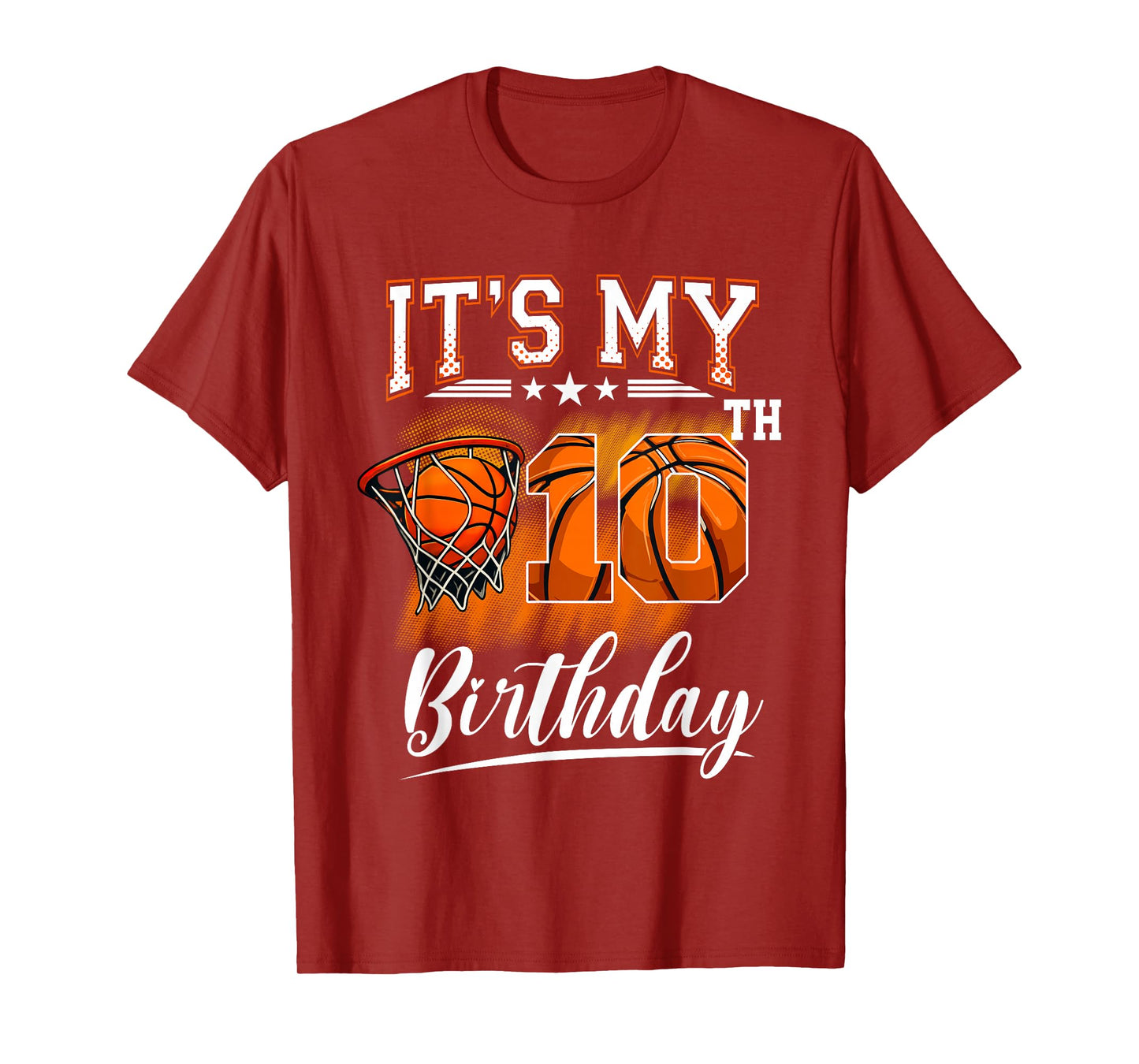 It's My 10th Birthday Basketball Theme 10 Years Old Birthday T-Shirt