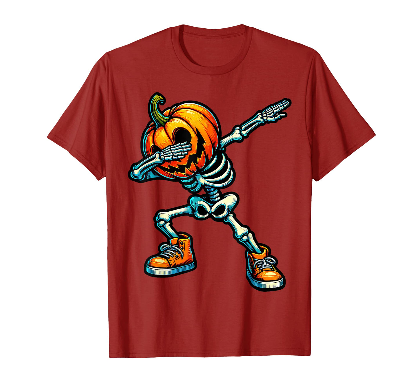 Dabbing Halloween Skeleton Boys Trick Treat Funny Pumpkin T-Shirt