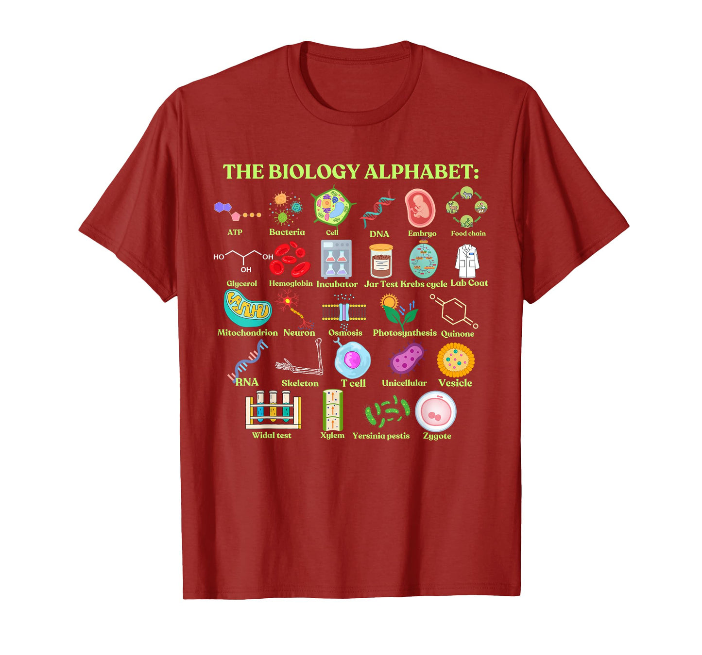 The Biology Alphabet, Cool Science and Biology T-Shirt