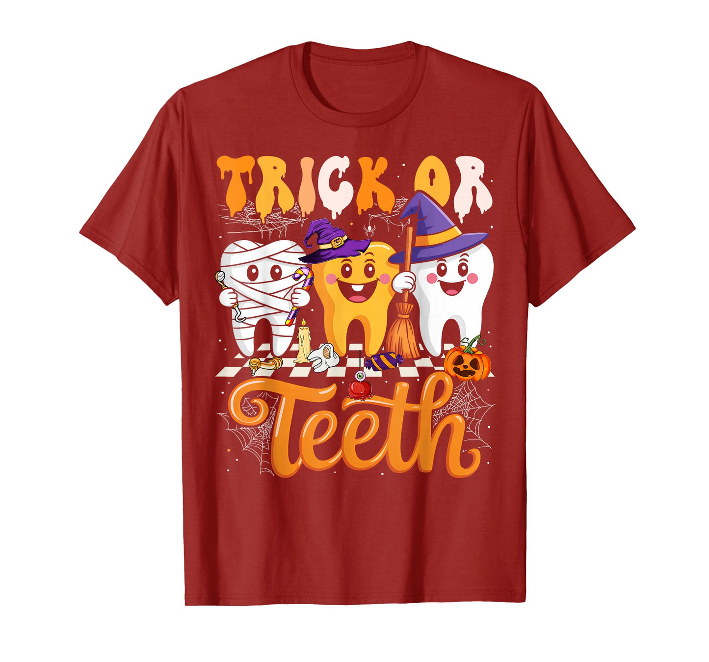 Trick Or Teeth Halloween Dental Crew Dentist Boys Girls Kids T-Shirt