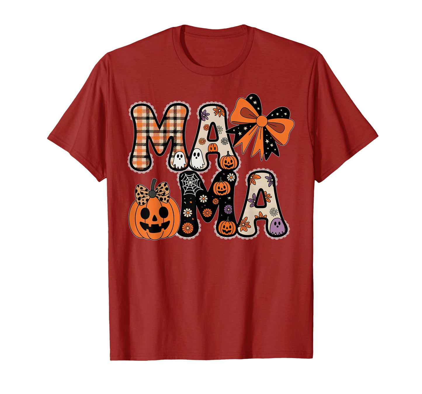 Mama Pumpkin Fall Coquette Lace Bow Thanksgiving Mom Women T-Shirt