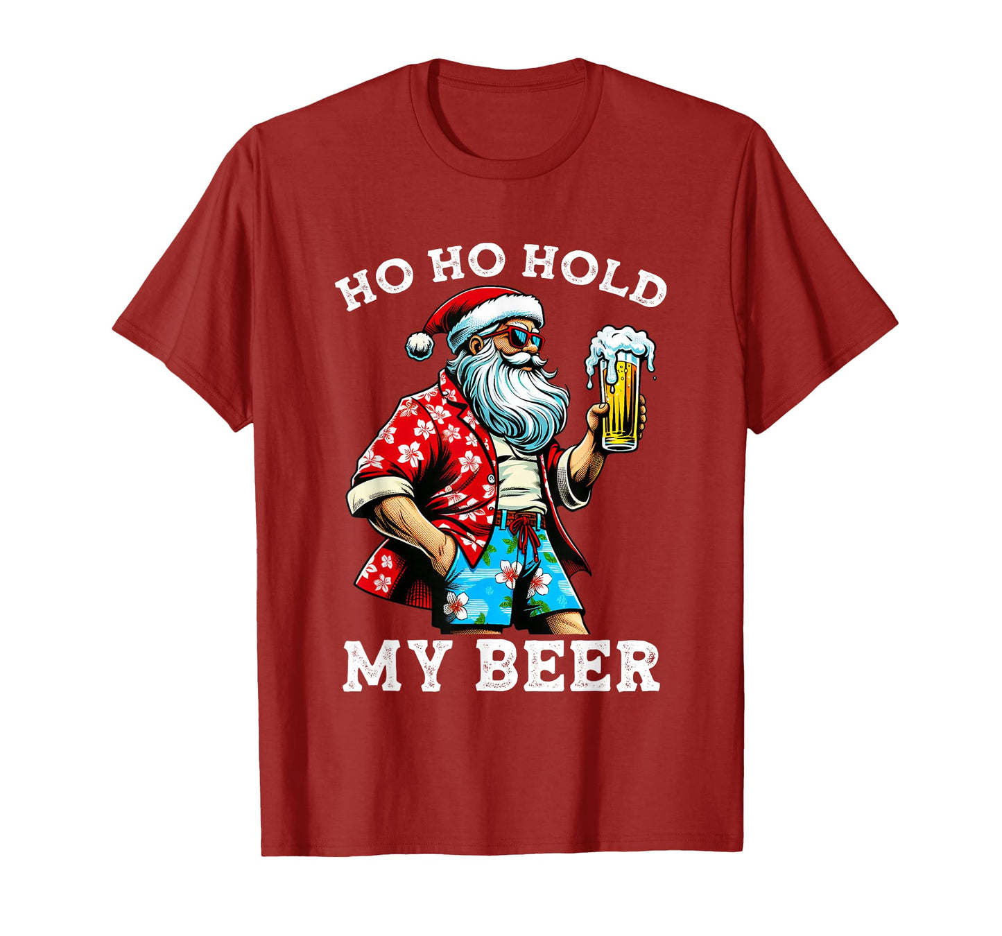 Funny Santa With Sunglasses And Beer Christmas in July T-Shirt