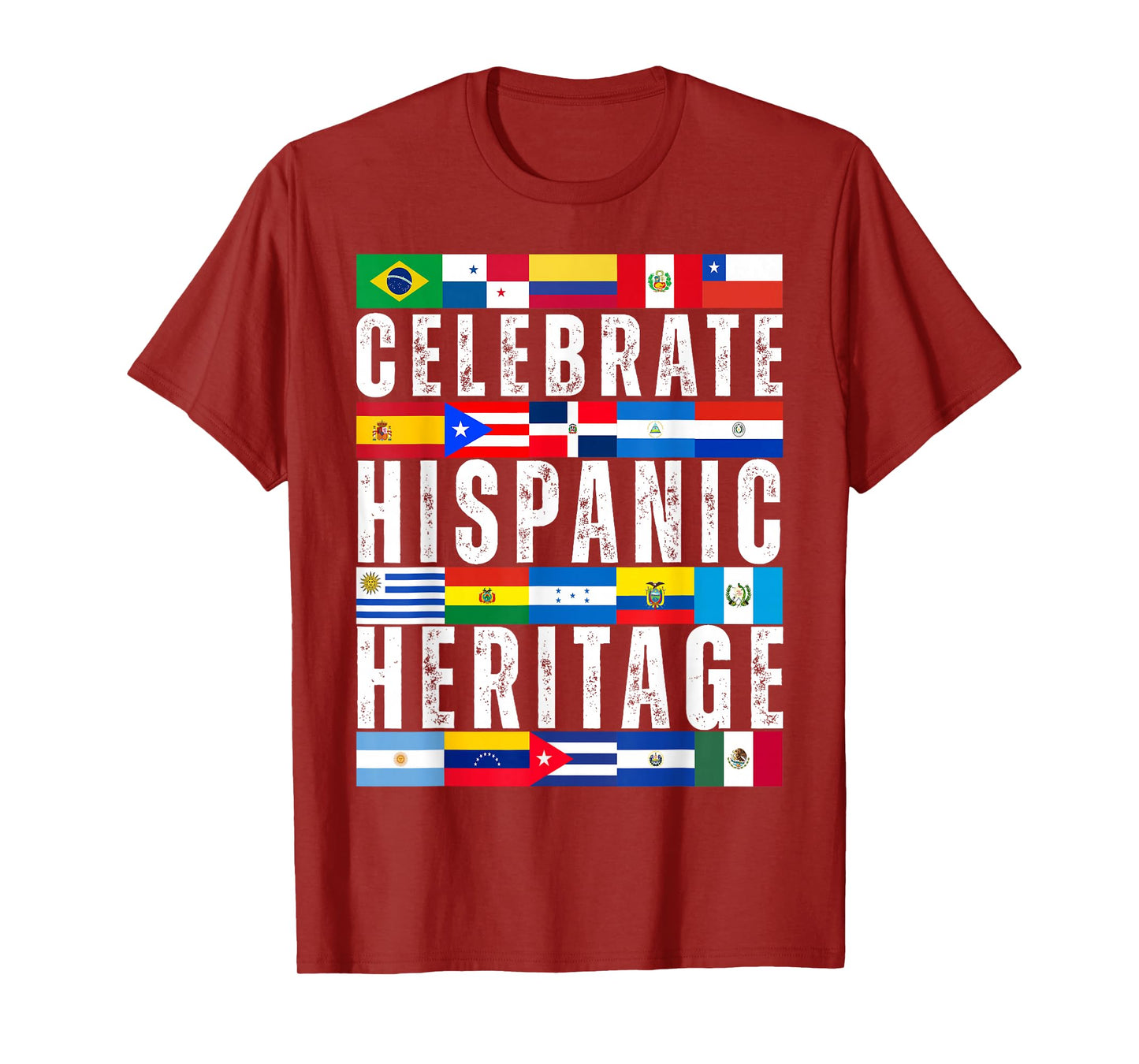Hispanic Countries Flags Celebrate Hispanic Heritage Month T-Shirt