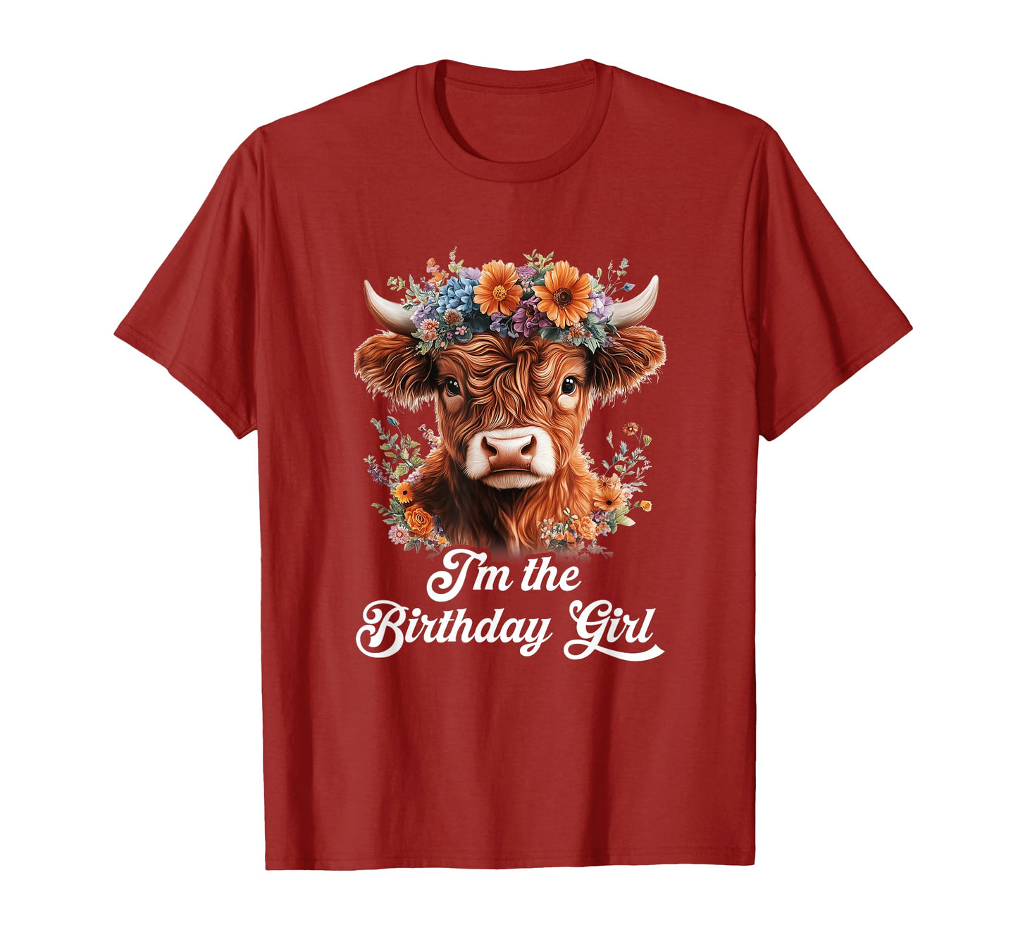 I'm The Birthday Girl Highland Cow 1St Birthday Party T-Shirt