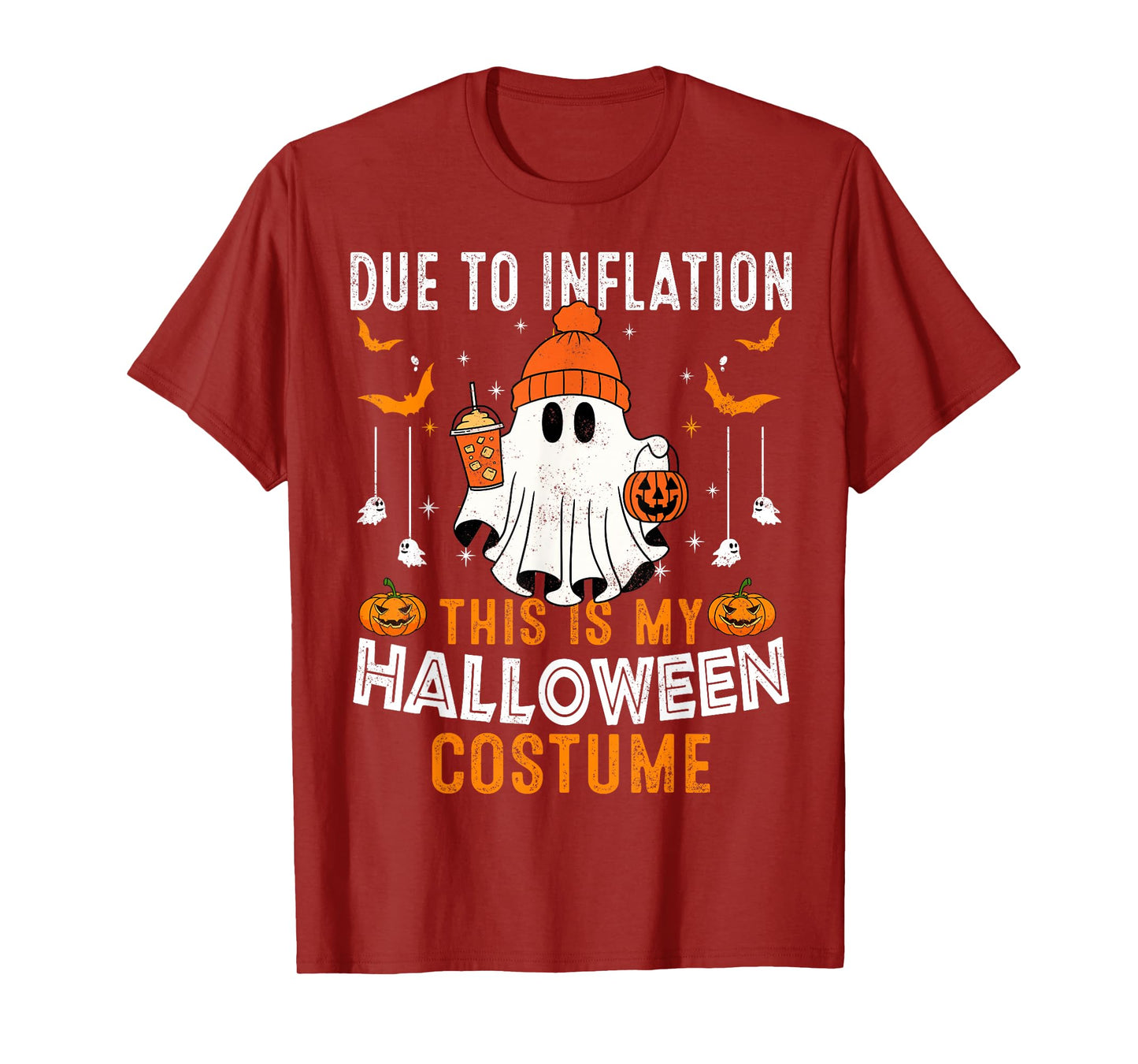 Due to Inflation This is My Halloween Costume Funny Ghost T-Shirt
