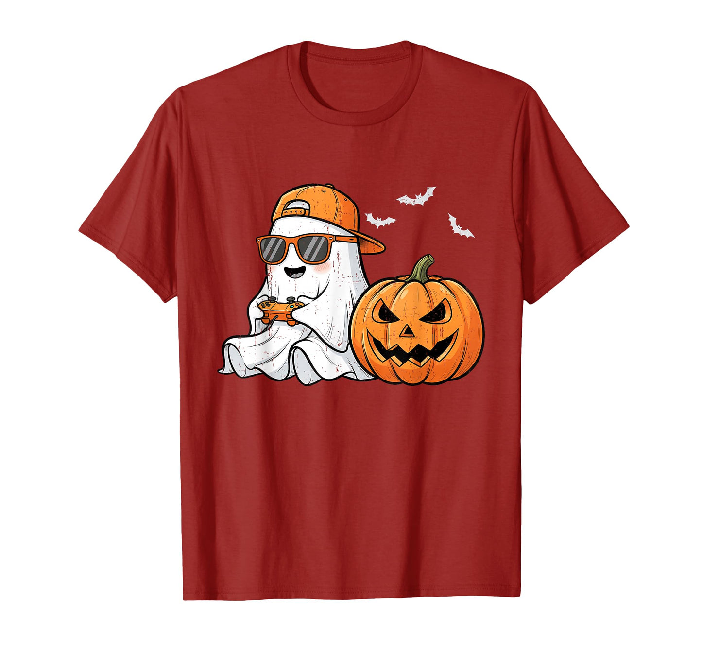 Cute Boo with Sunglasses Playing Game Funny Halloween Boys T-Shirt