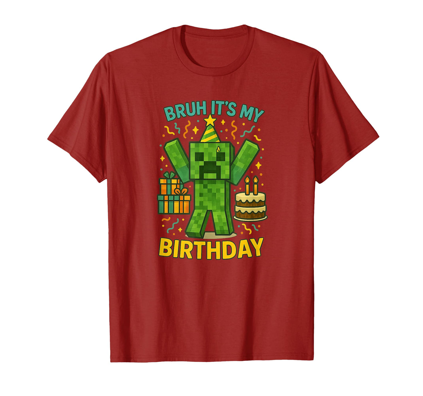 Bruh It’s My Birthday Pixel Party T-Shirt