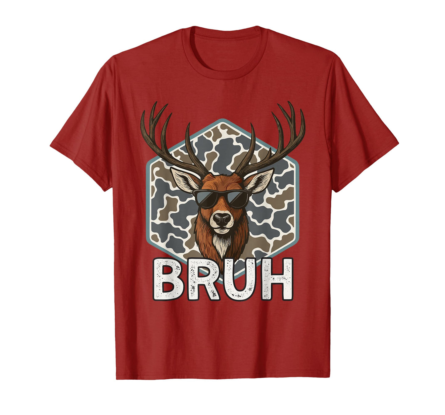 Bruh Deer Hunter Funny Deer Hunting Camo Men Teens Boys Kids T-Shirt