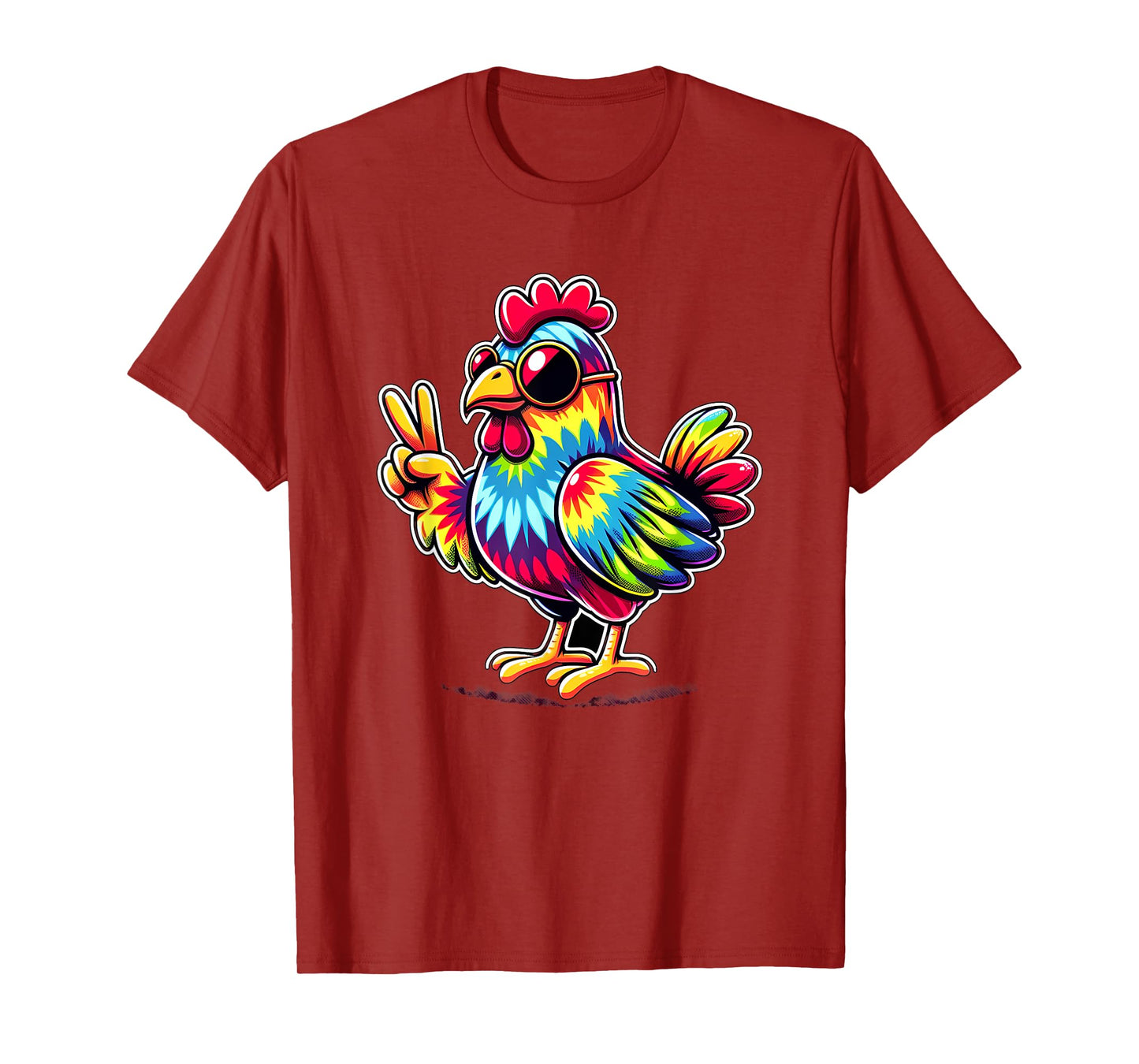 Peace Sign Tie Dye Chicken T-Shirt