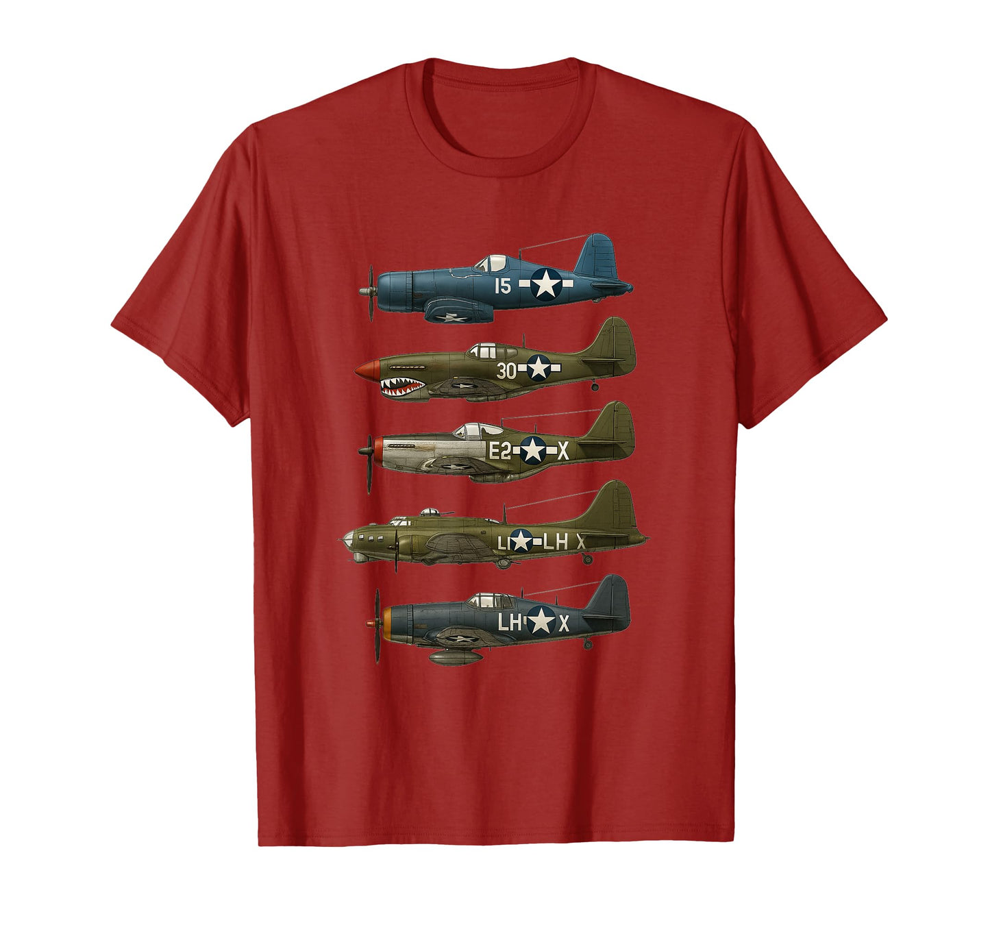 WW2 Warplanes F4U, P-51 Mustang, P-40 B17 Gift T-Shirt