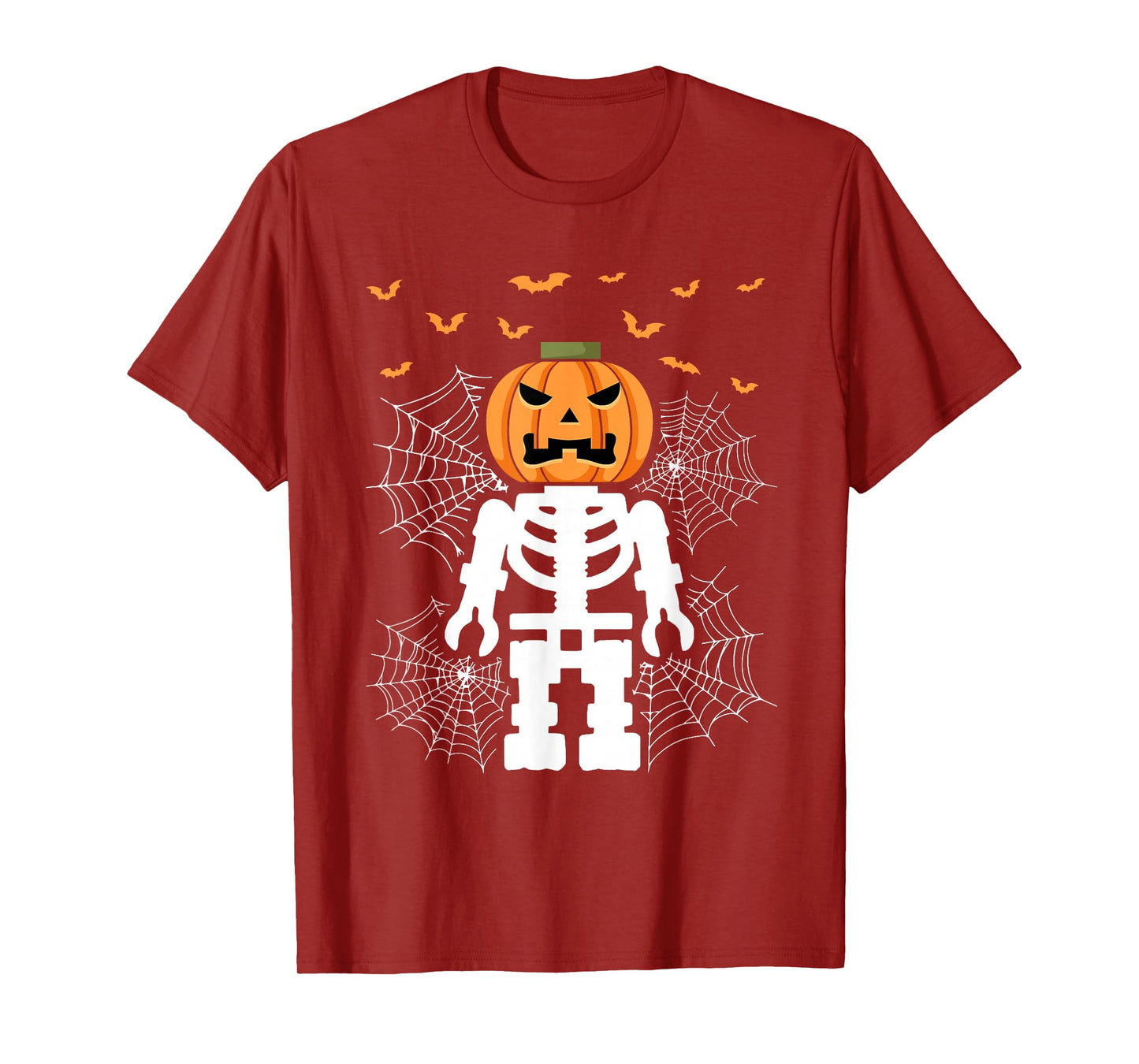 Halloween Skeleton Pumpkin Master Builder Blocks Building T-Shirt