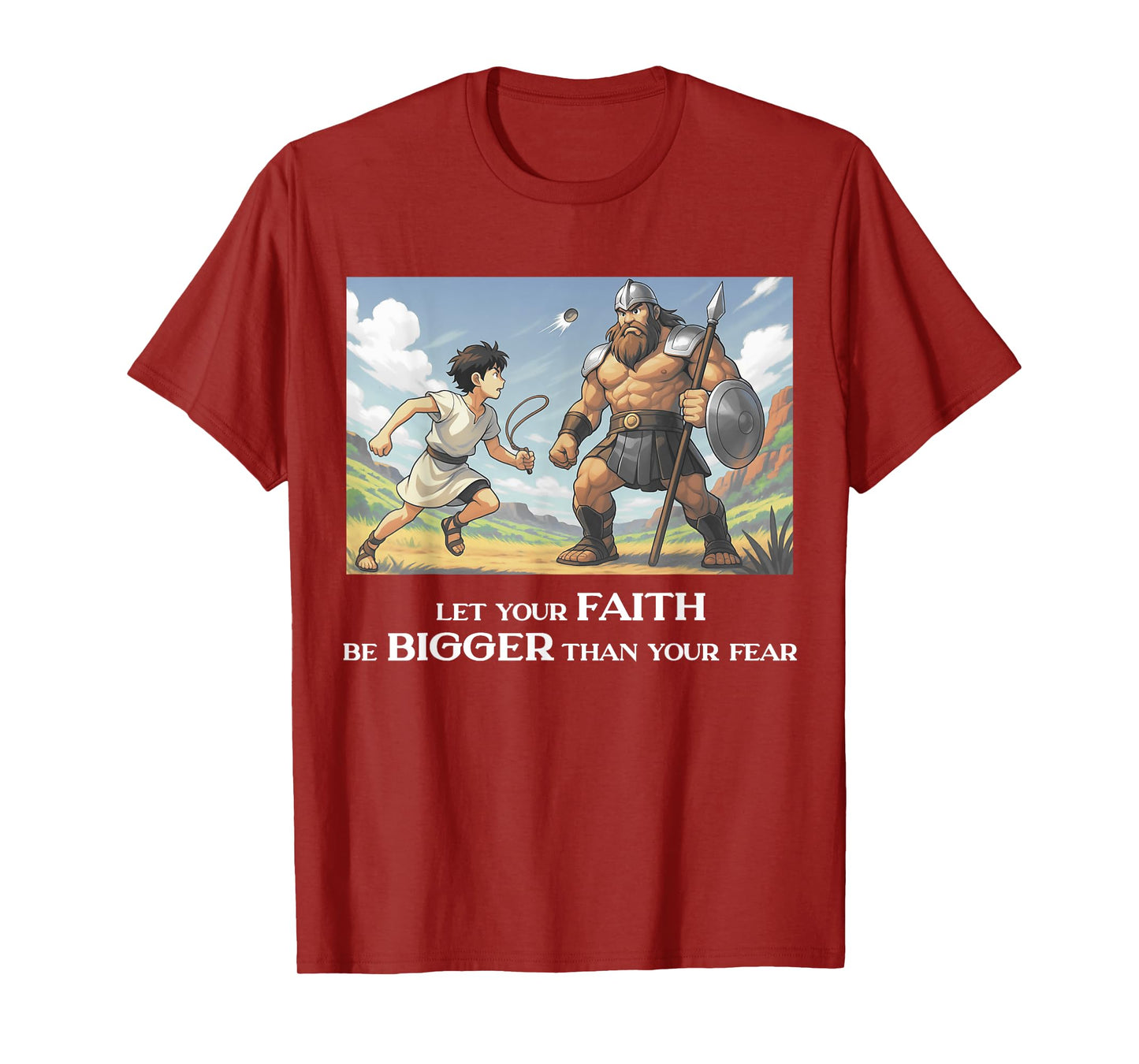 David and Goliath Christian Inspirational Men, Women,Youth T-Shirt
