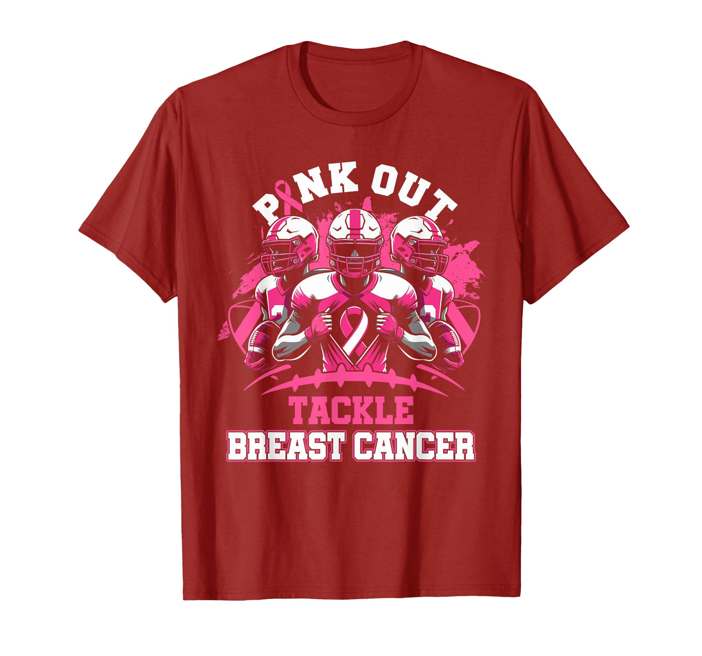Pink Out Tackle Breast Cancer Awareness American Football T-Shirt