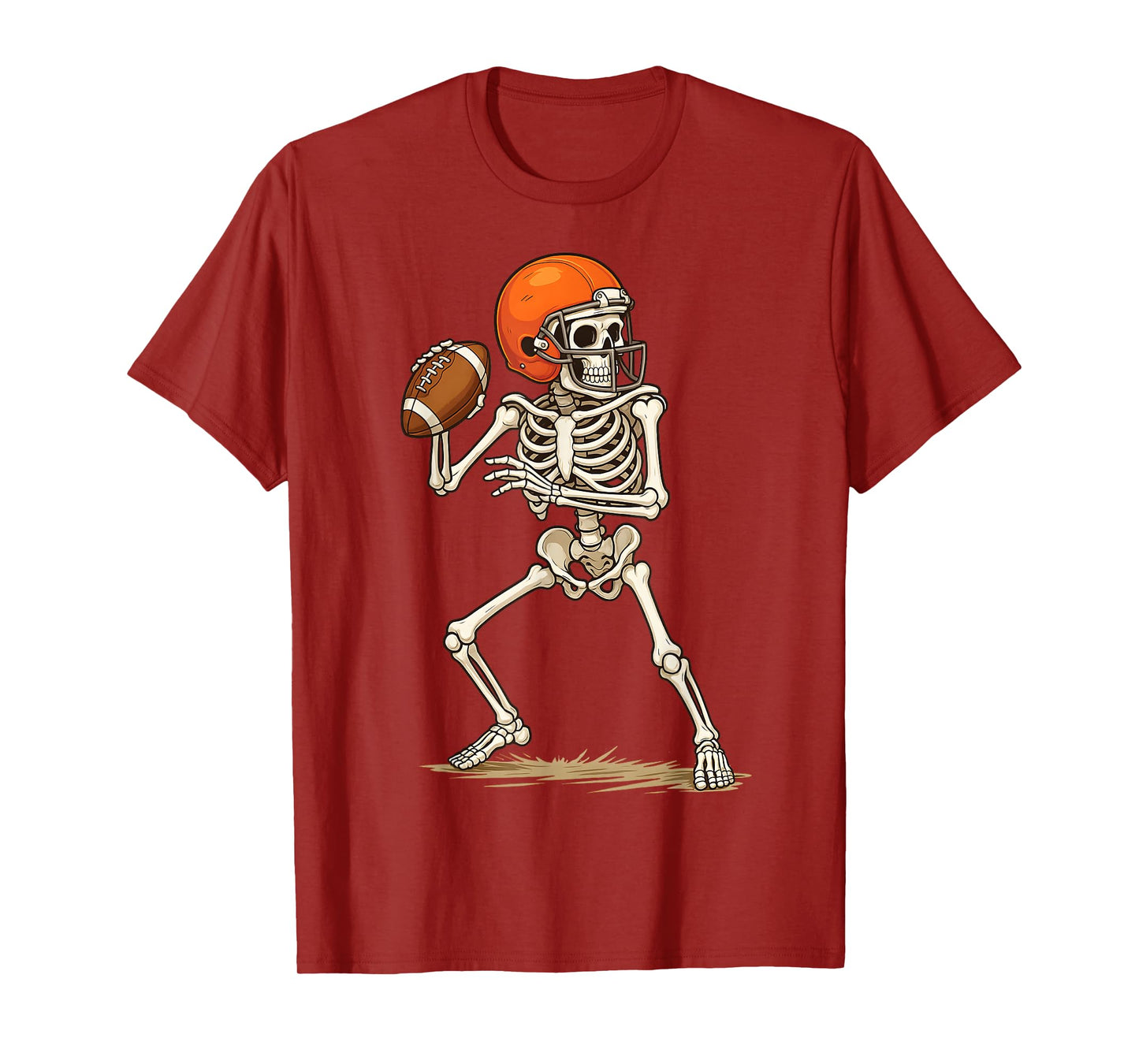 Boo Funny Skeleton Football Halloween Costume Men Kids Boys T-Shirt