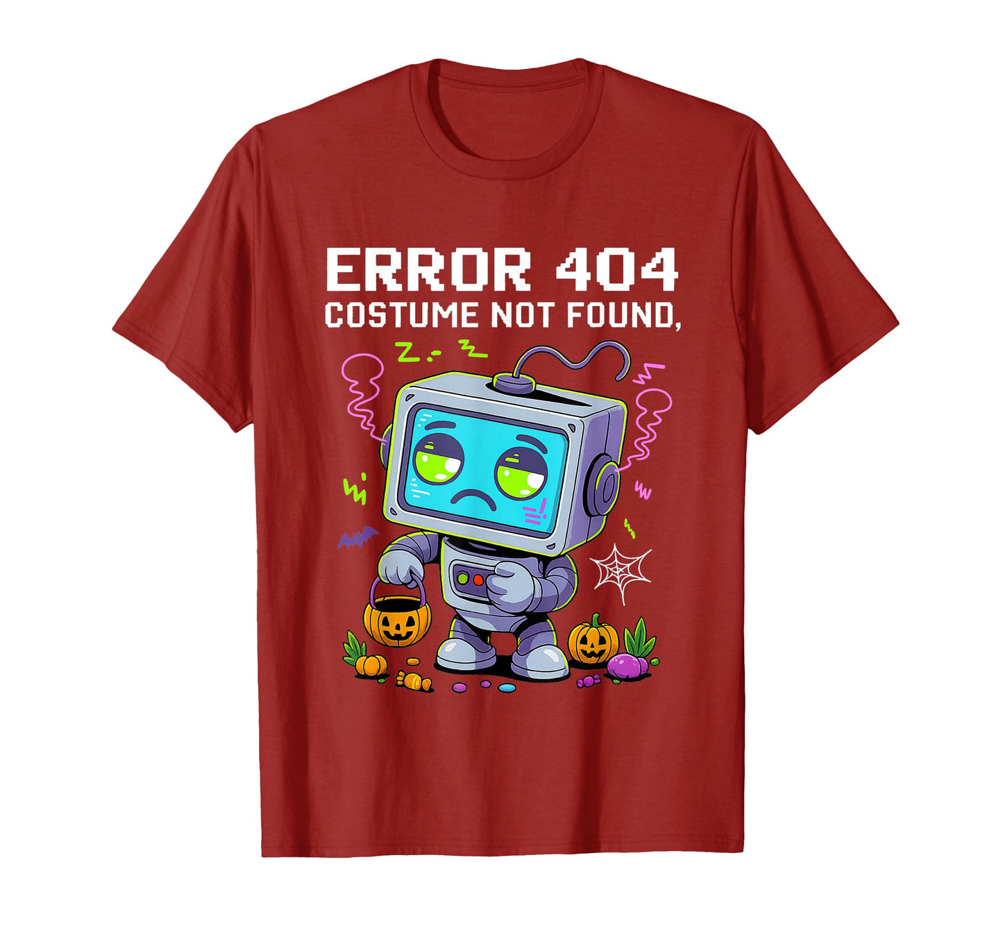 Error 404 Costume Not Found Funny Halloween Geek Matching T-Shirt