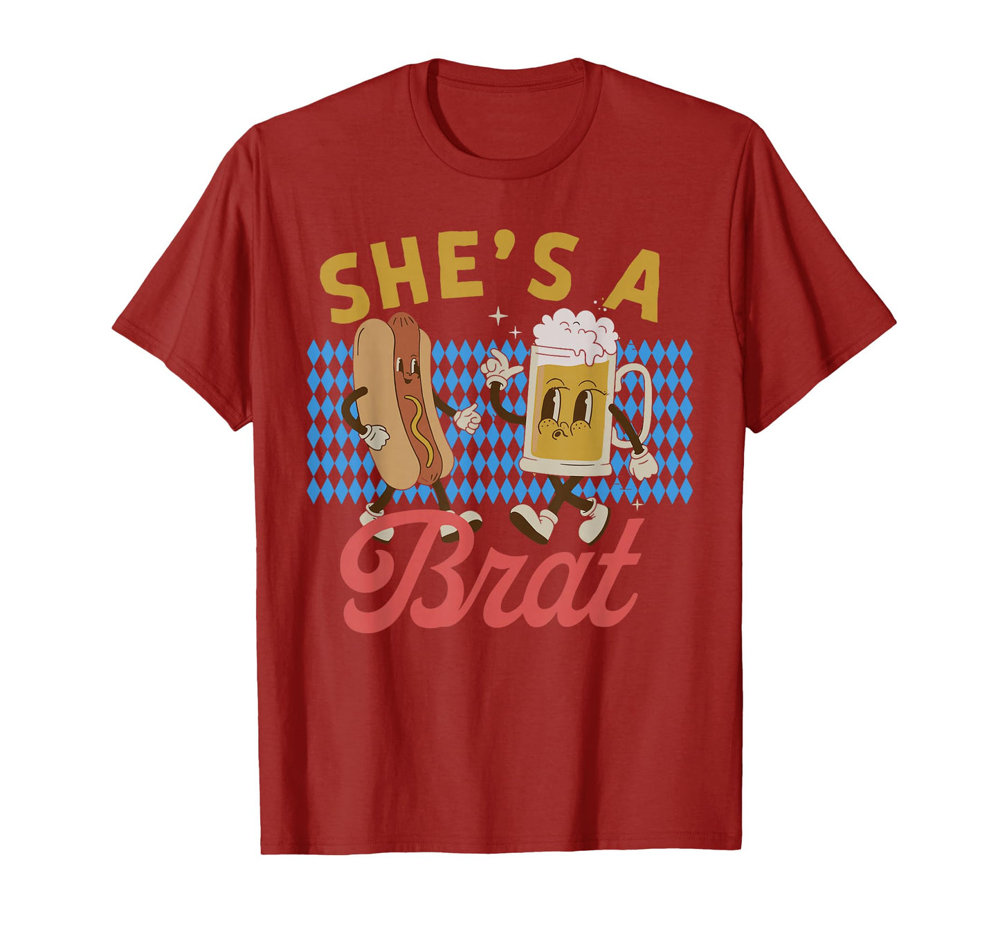 Funny Oktoberfes Hes the Wurst Shes a Brat Couples Matching T-Shirt