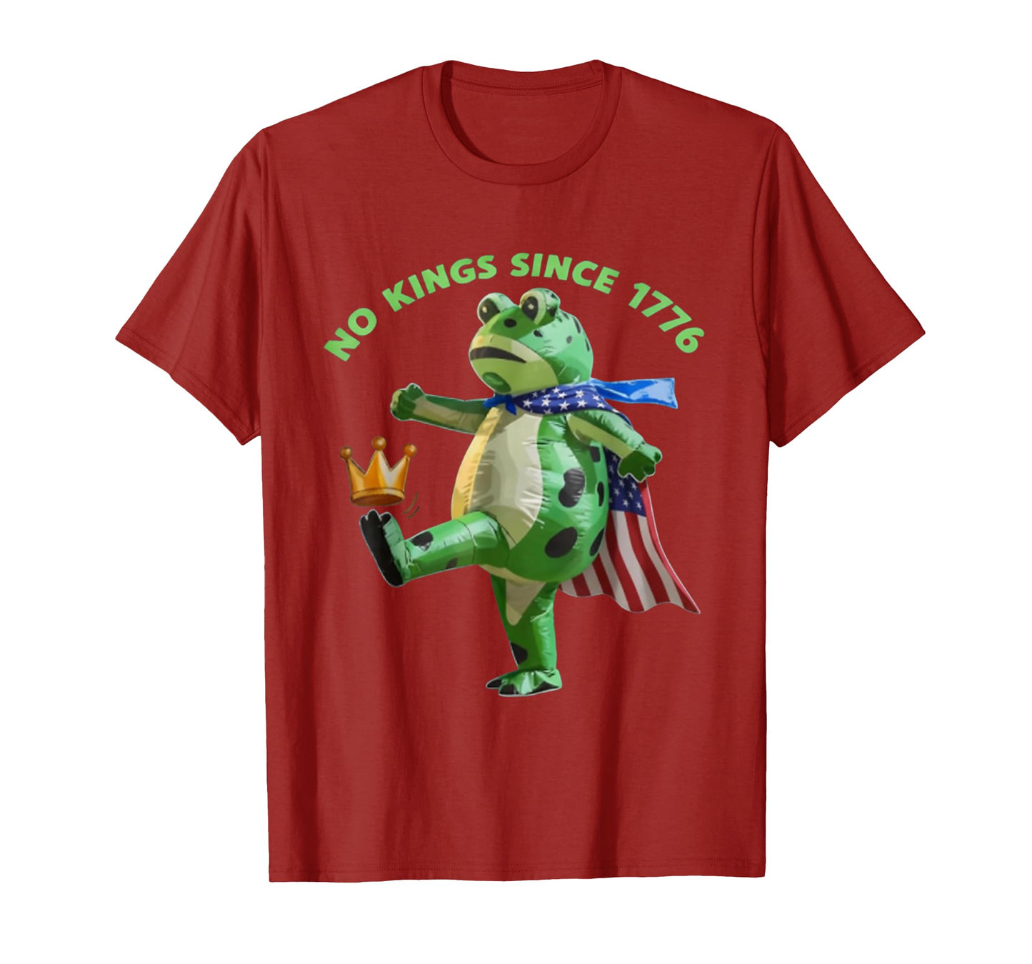 No Kings Since 1776 Portland Frog Kicking Crown T-Shirt