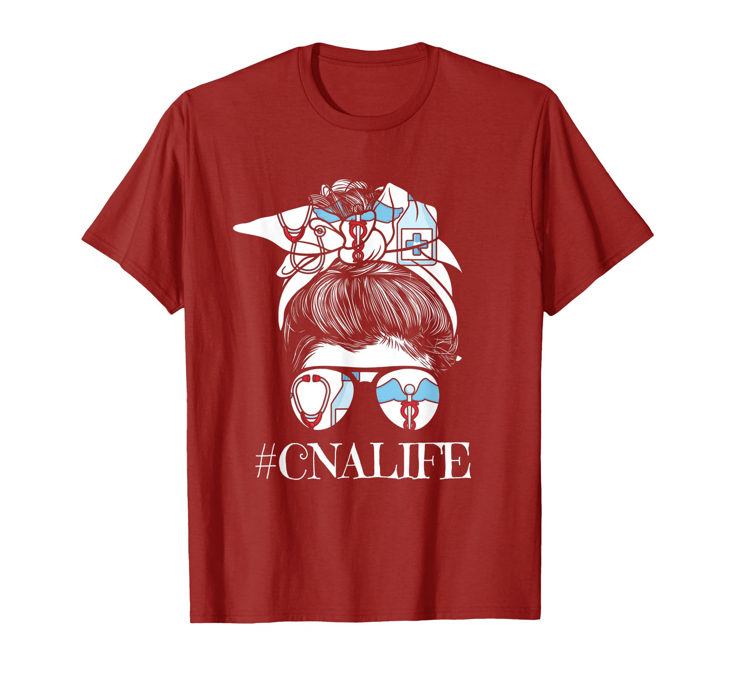 Cute Messy Bun Cna Life Certified Nursing Assistant T-Shirt